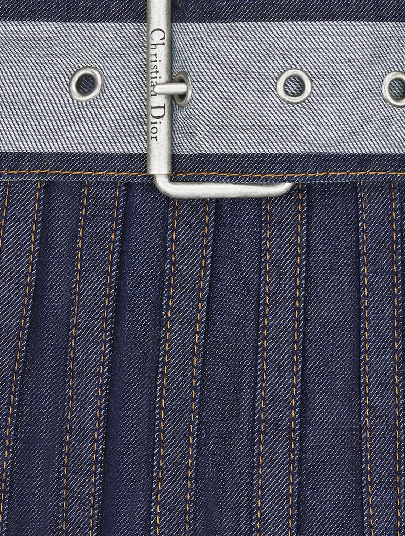 MIDI COUTURE SKIRT IN DENIM - Image 3