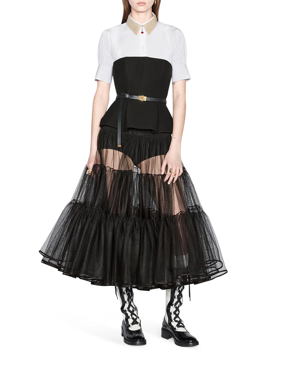 MIDI SKIRT WITH RUFFLES