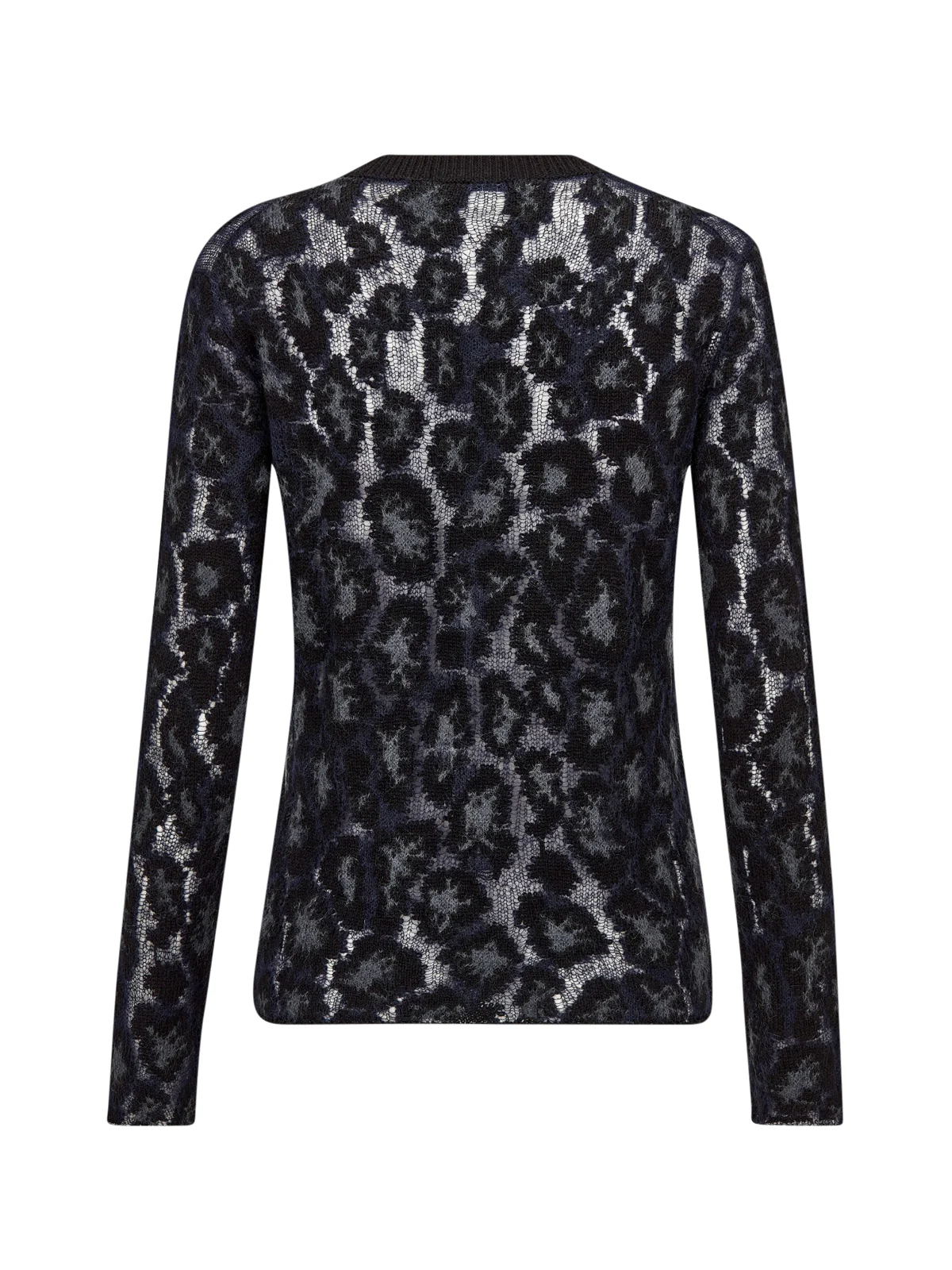Mizza blue and gray perforated cashmere sweater - Image 6