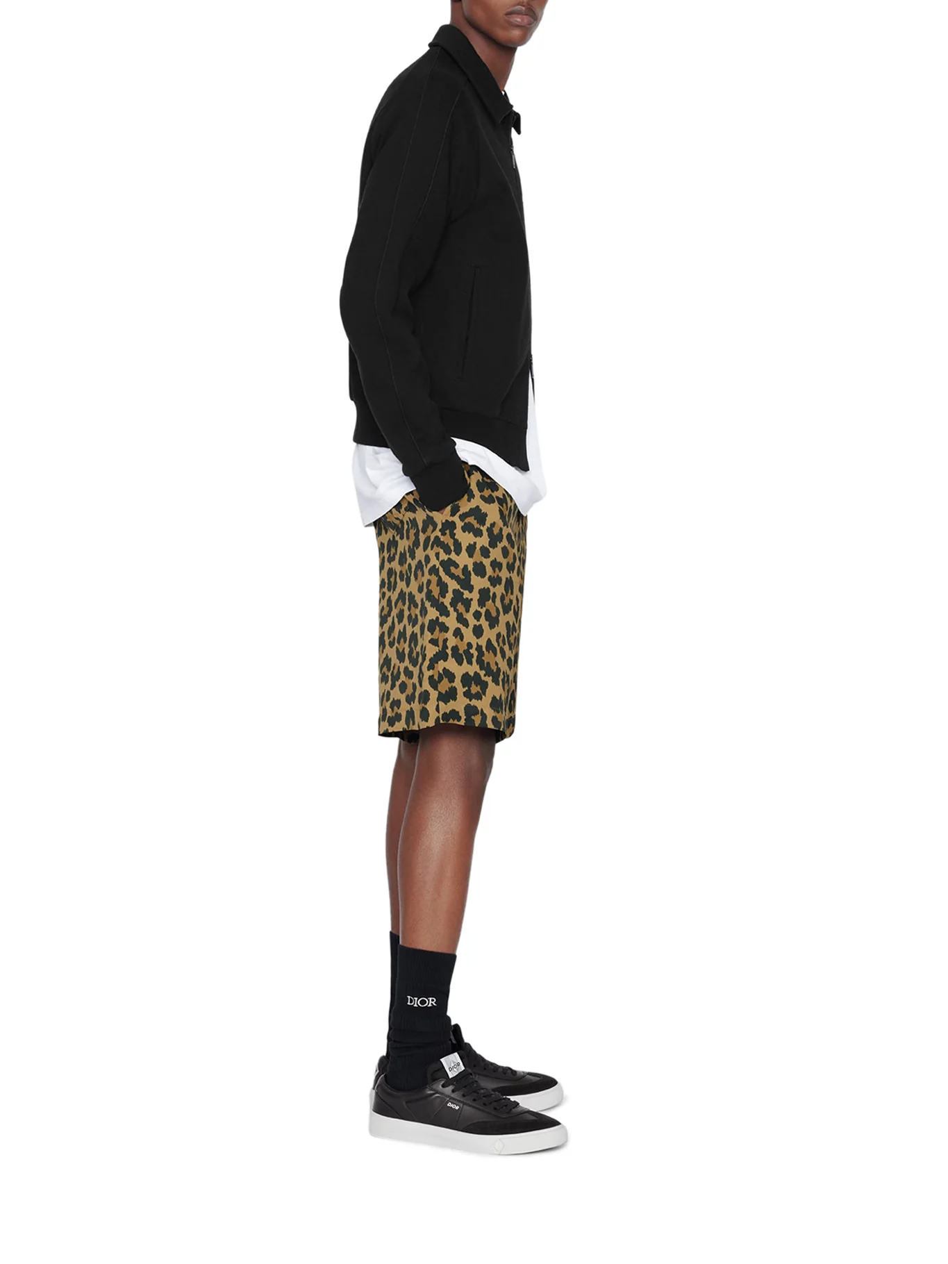 Multicolour technical satin with leopard print - Image 4