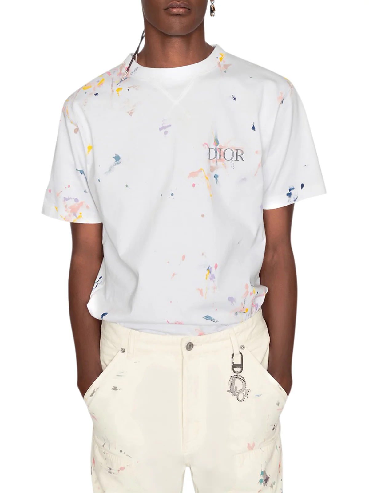 OVERSIZE "DIOR" T-SHIRT with paint splash print