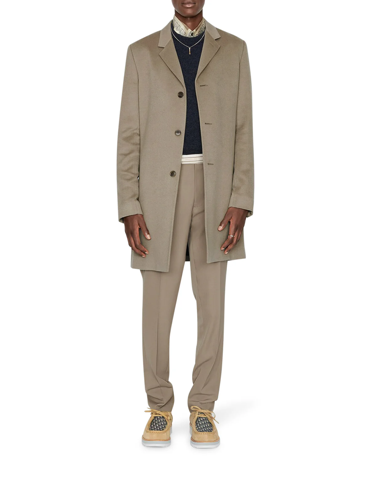 PANTS WITH STRIPED `CHRISTIAN DIOR` BELT