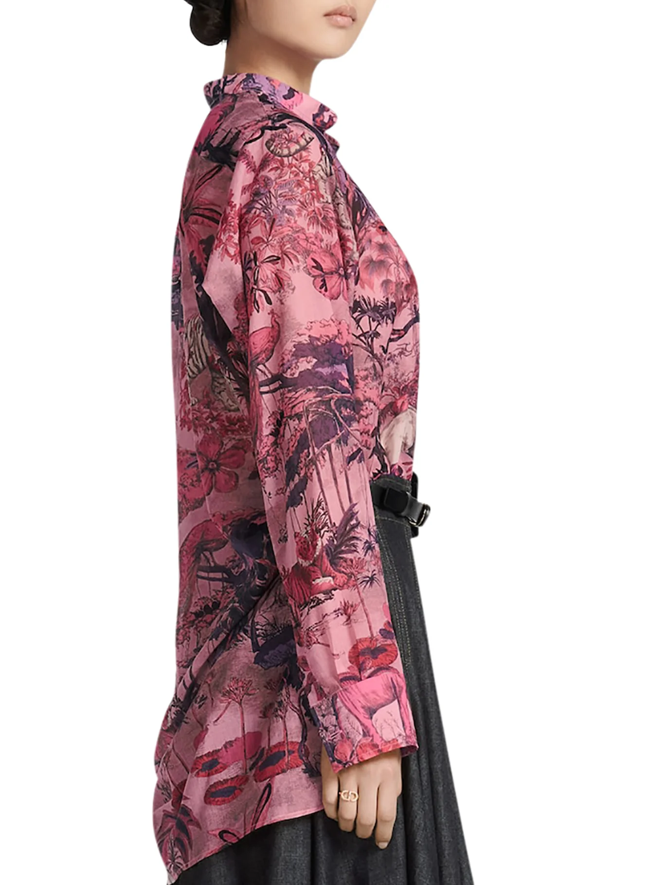 Pink cotton voile with Toile de Jouy Voyage motif - Image 3