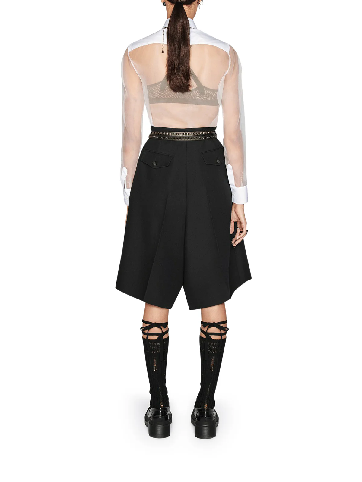 SEMI-TRANSPARENT BLOUSE WITH PLASTRON - Image 5