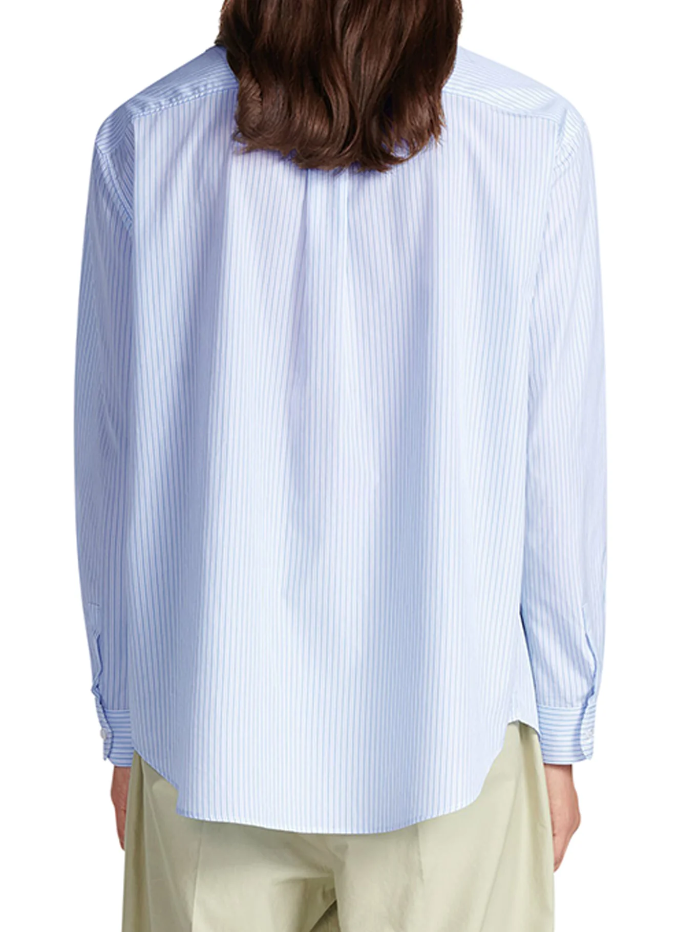SHIRT Striped blue cotton poplin - Image 4