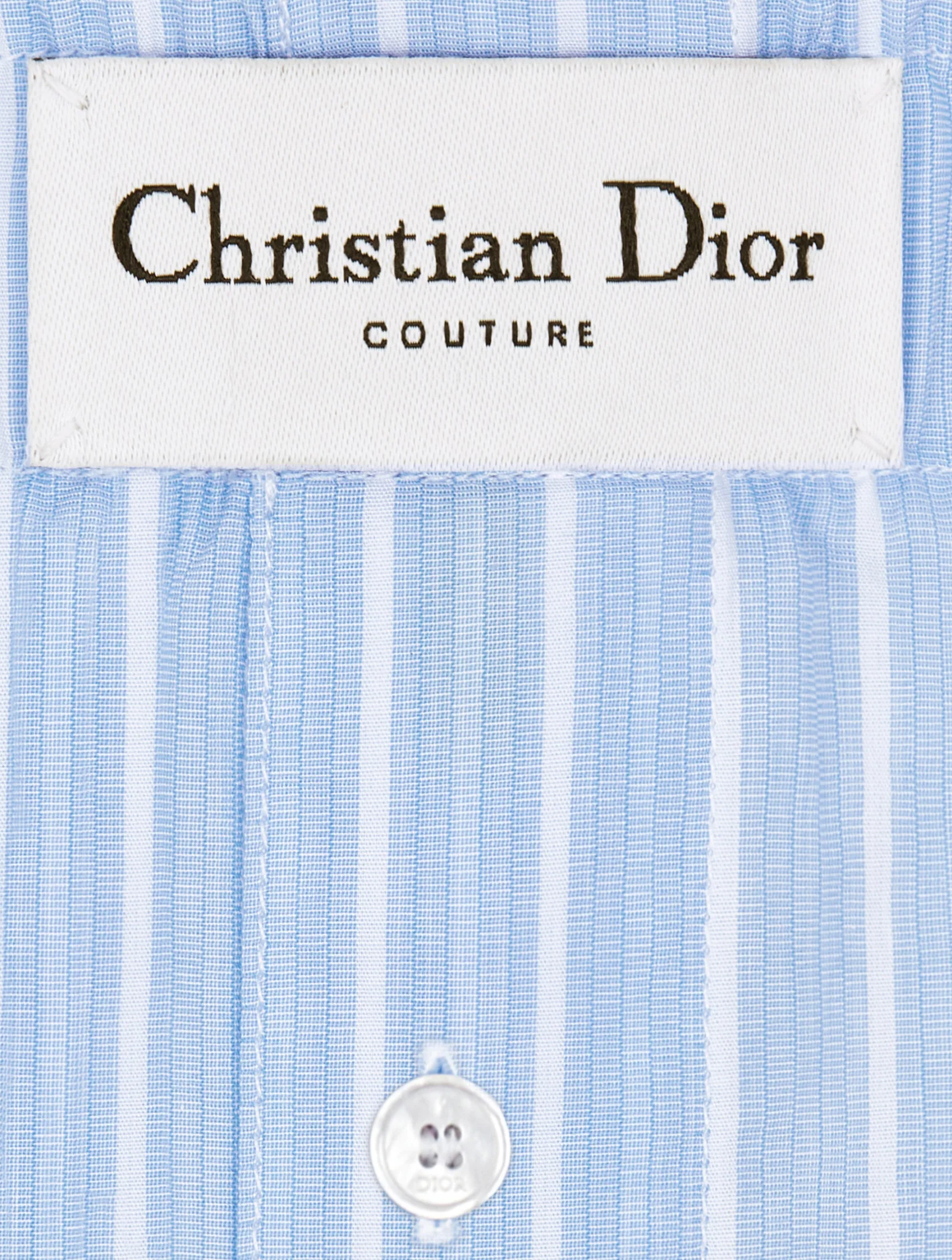 Striped blue and white cotton poplin - Image 4