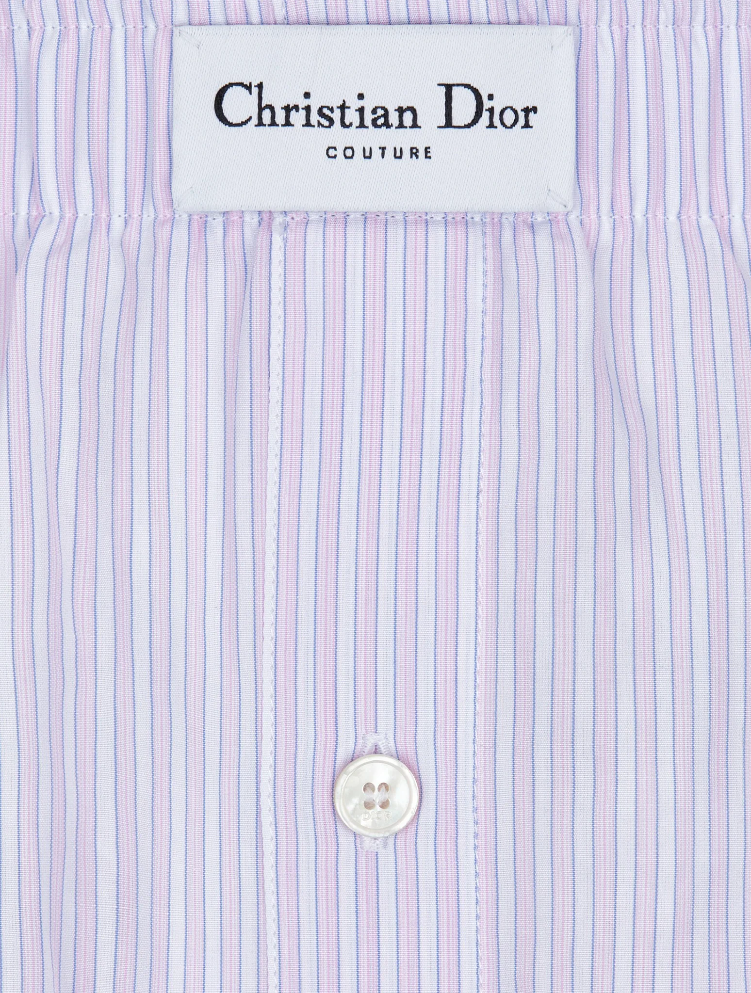 Striped pink and white cotton poplin - Image 4