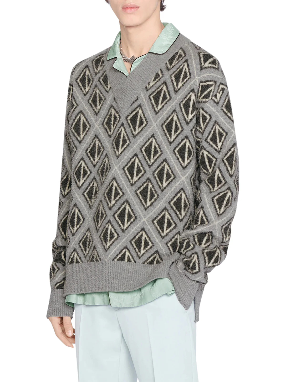 SWEATER WITH CD DIAMOND MOTIF