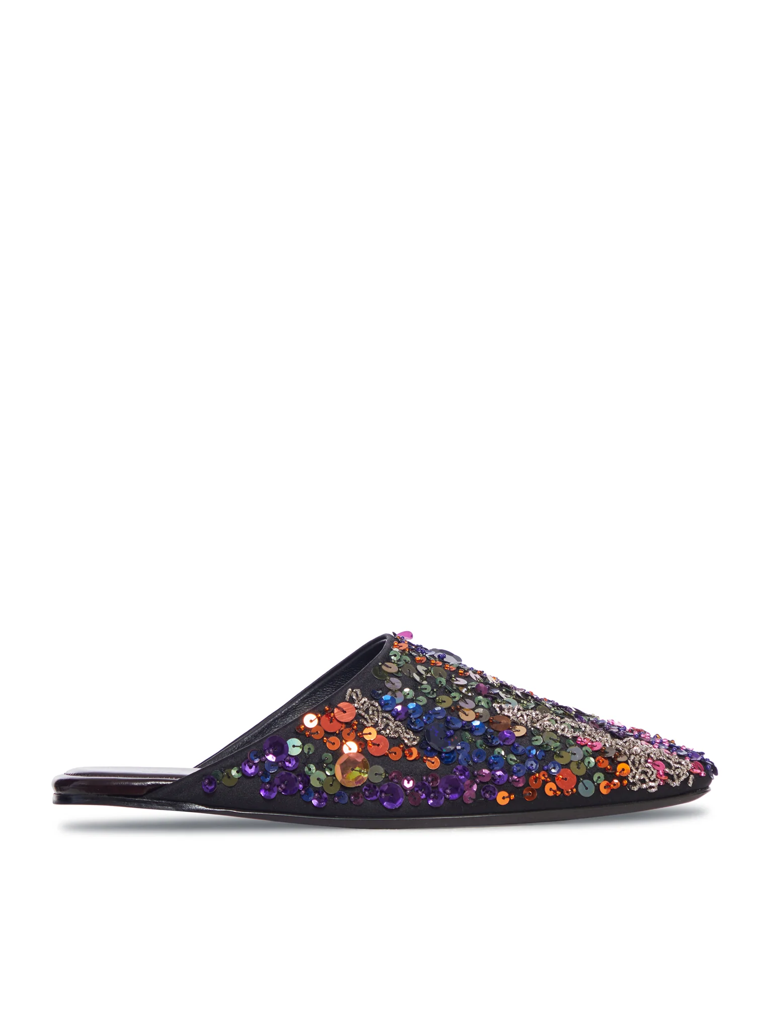 DECORATED SATIN CREPE MULE