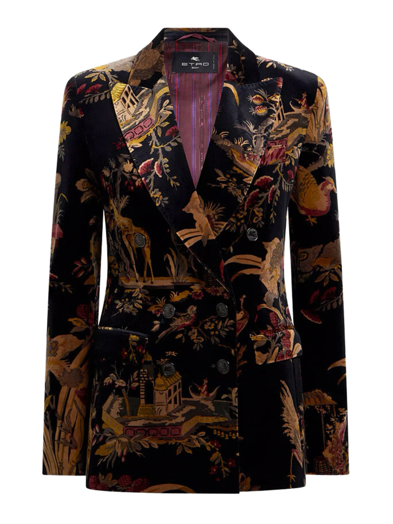 DOUBLE-BREASTED COTTON VELVET JACKET