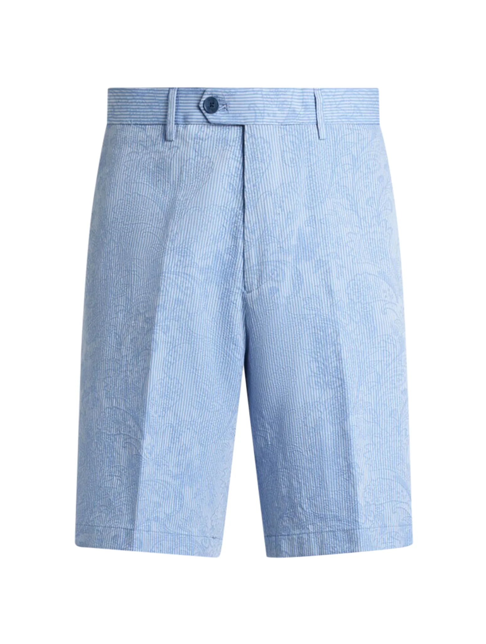 JACQUARD COTTON SHORTS WITH FLORAL PAISLEY STRIPES