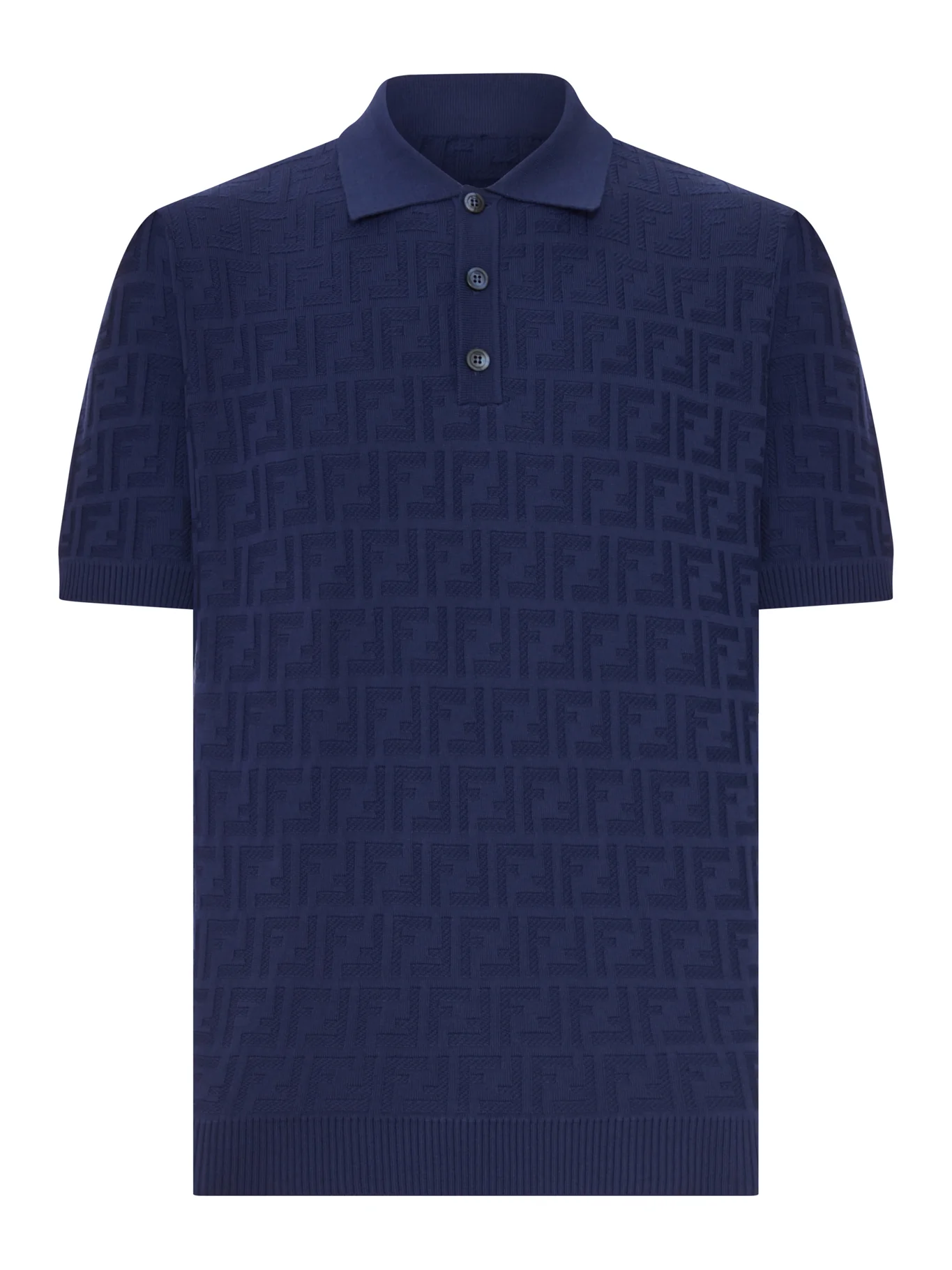 DARK BLUE TRICOT COTTON POLO SHIRT