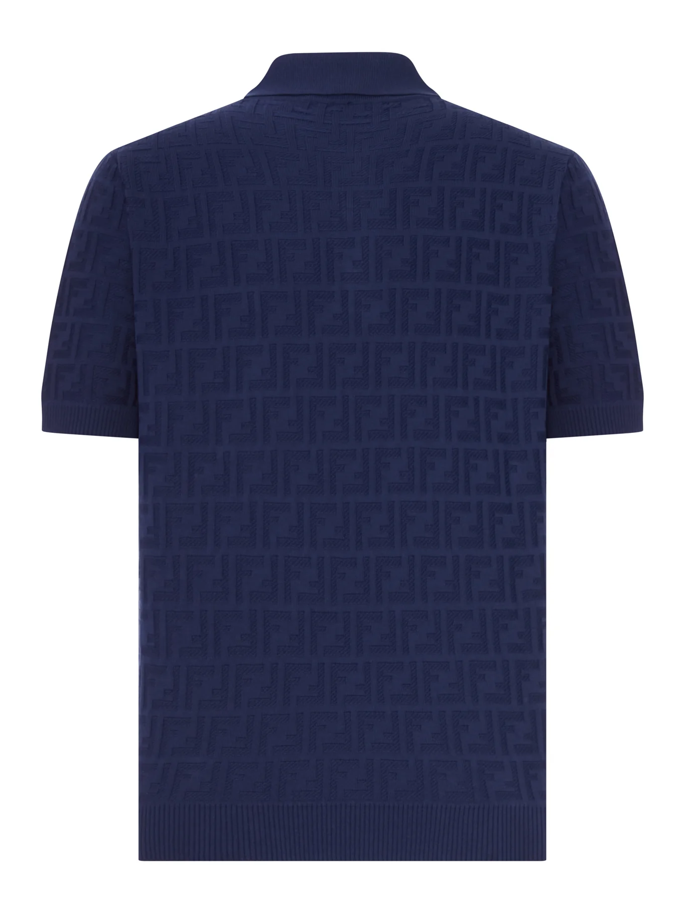 DARK BLUE TRICOT COTTON POLO SHIRT - Image 2