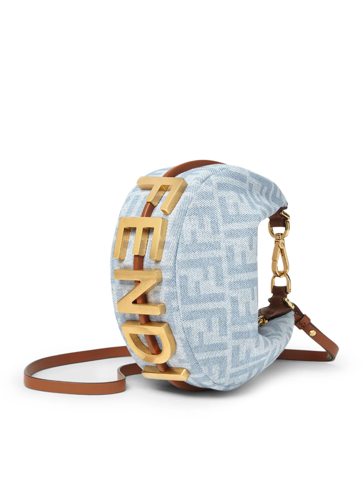 FENDIGRAPHY MINI BAG IN LIGHT BLUE FF DENIM - Image 3