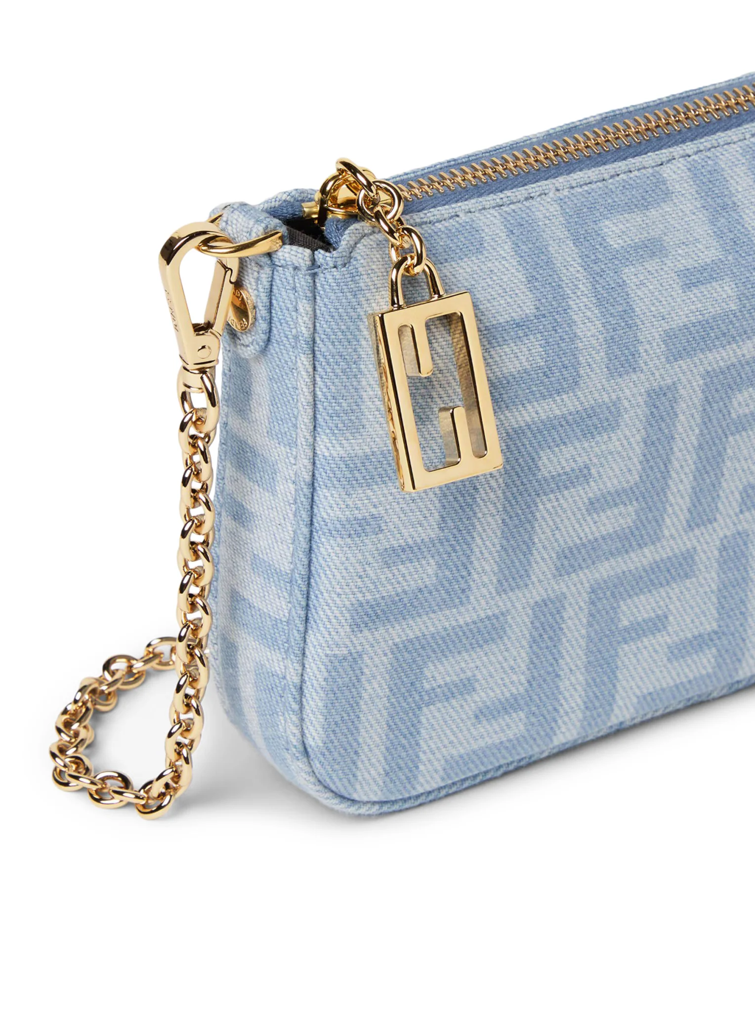 FF DENIM BAGUETTE POUCH LIGHT BLUE - Image 5