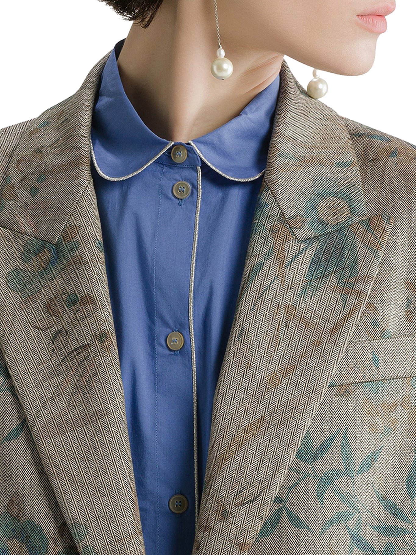 SINGLE-BREASTED FLORAL PRINT BLAZER - Image 5