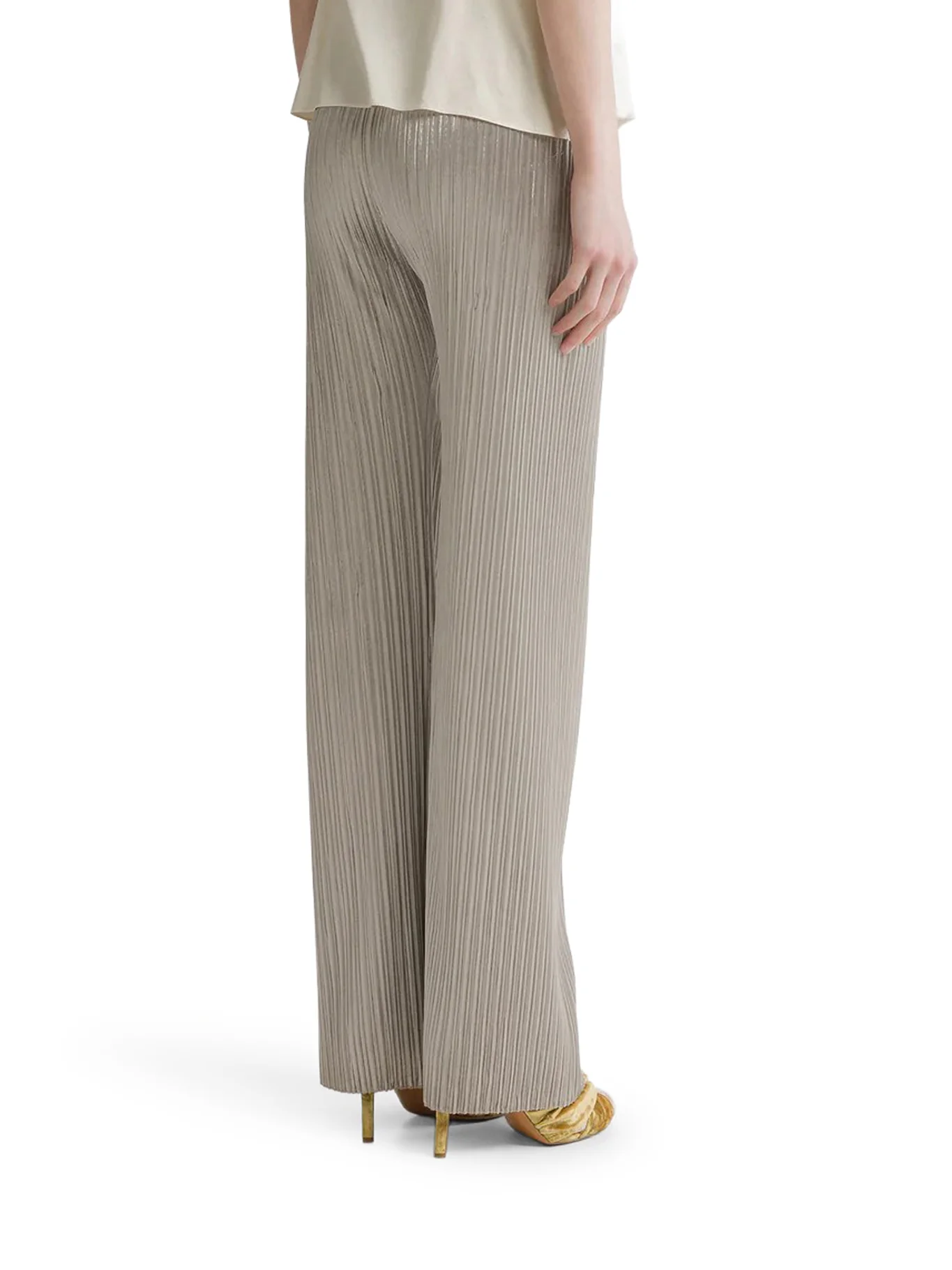TROUSERS WITH AN ELASTICATED WAIST AND IRREGULAR PLEATING - Image 4