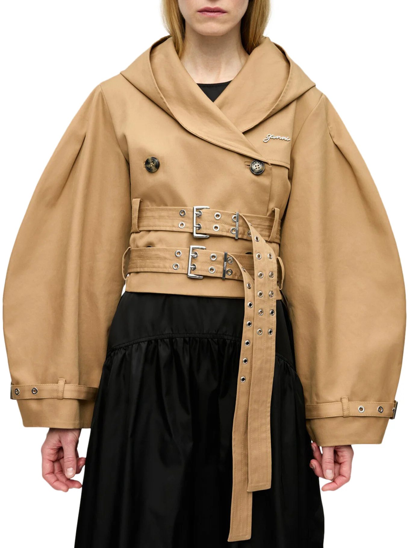 SHORT COTTON TRENCH JACKET - Image 3