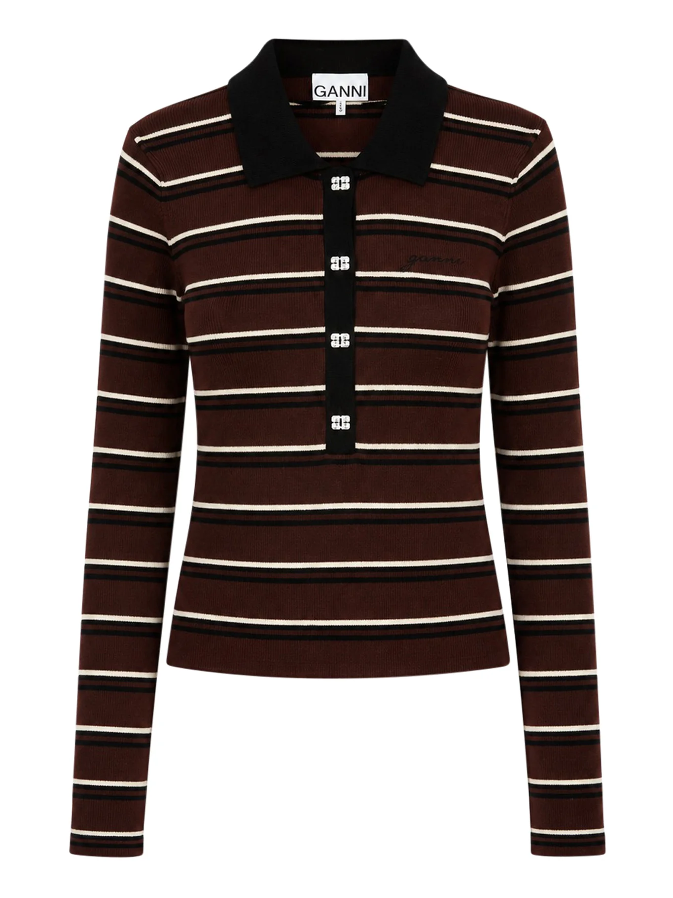 STRIPED MERINO WOOL POLO SHIRT