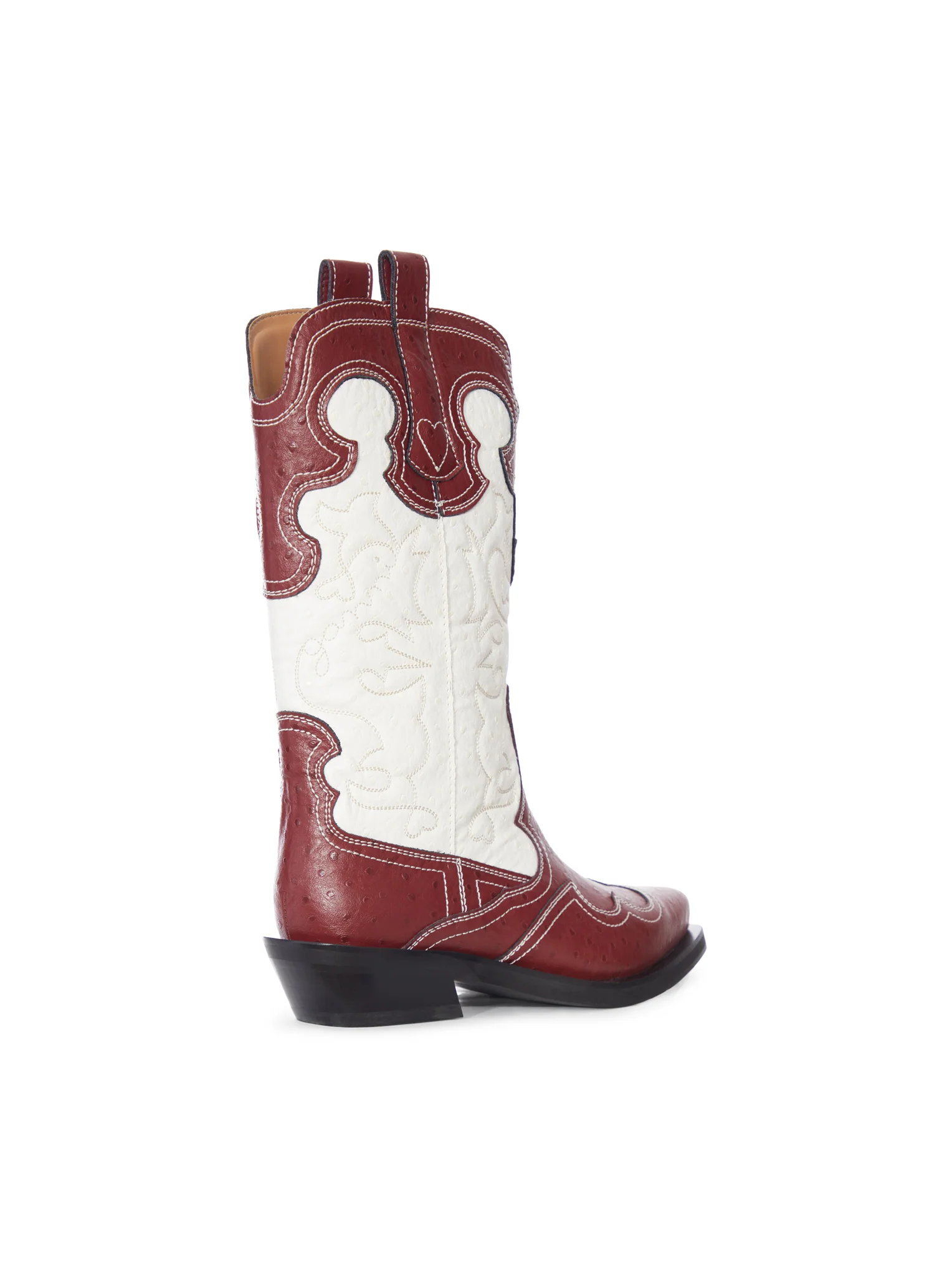 TWO-TONE LEATHER TEXAN BOOTS WITH DECORATIVE EMBROIDERY - Image 3