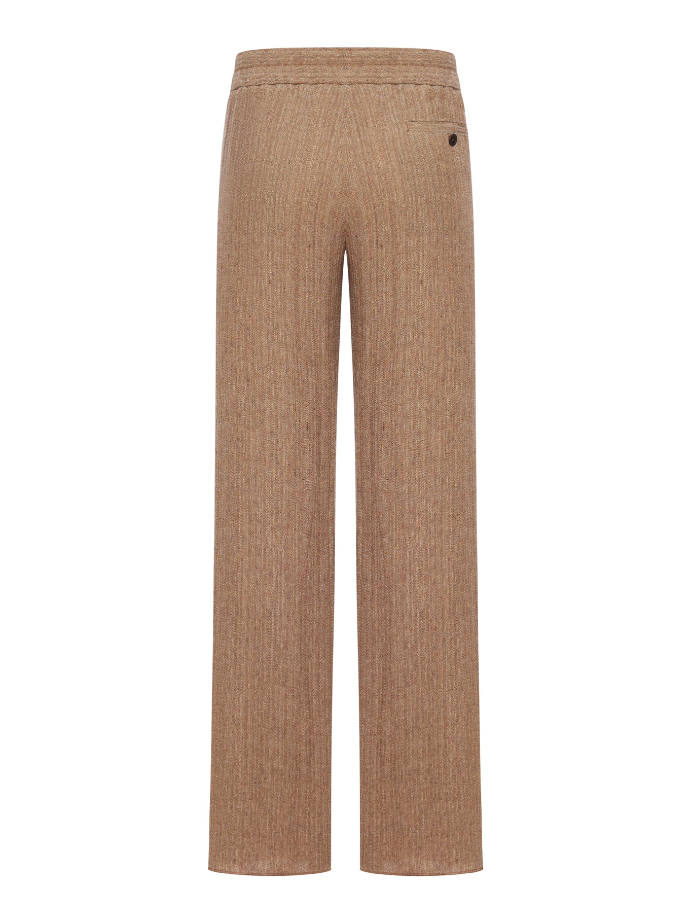 SINGLE-PLEATED TROUSERS IN MOULINÉ JACQUARD LINEN - Image 2