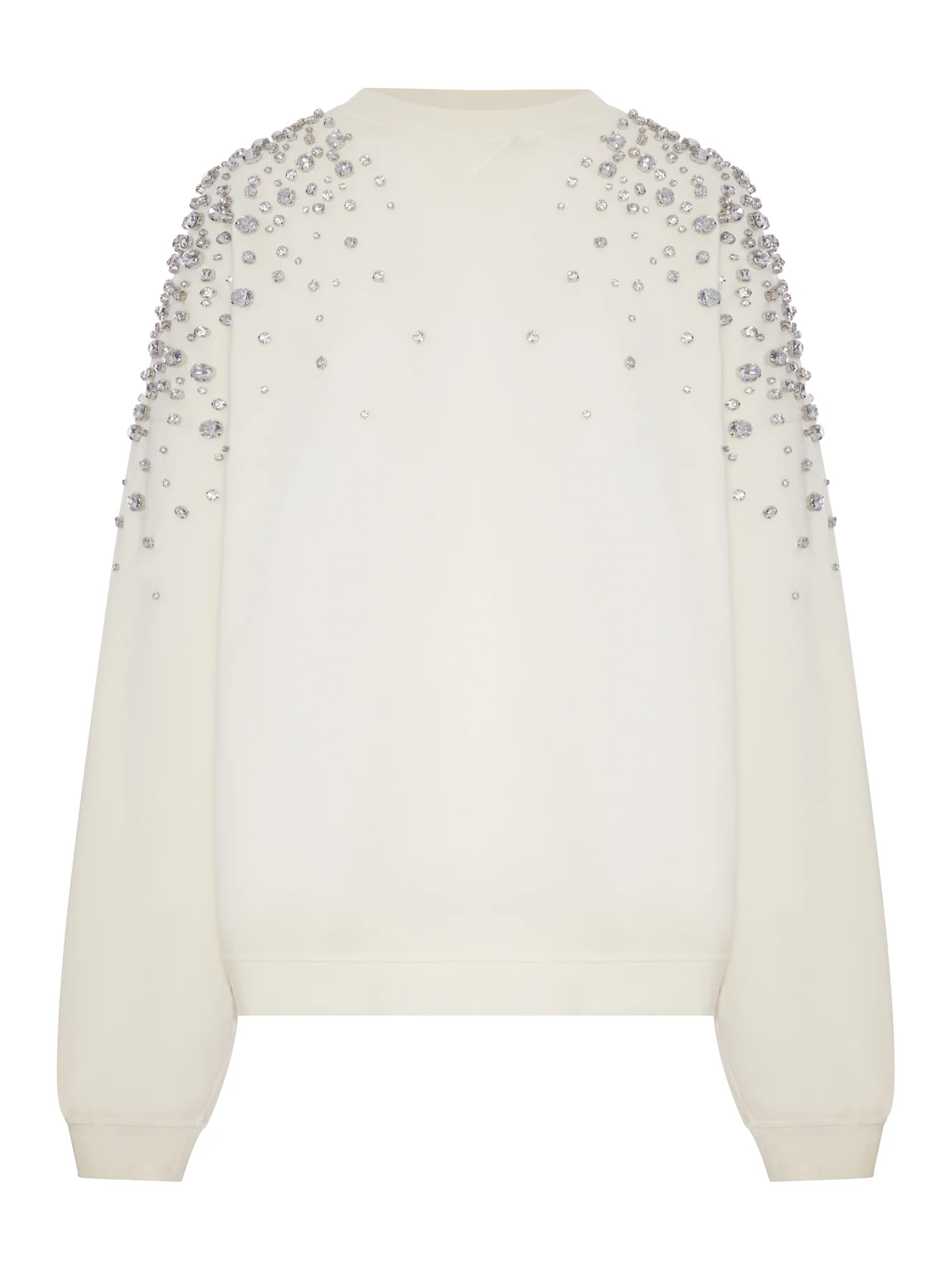 CREW-NECK SWEATSHIRT WITH JEWELED APPLIQUÉS