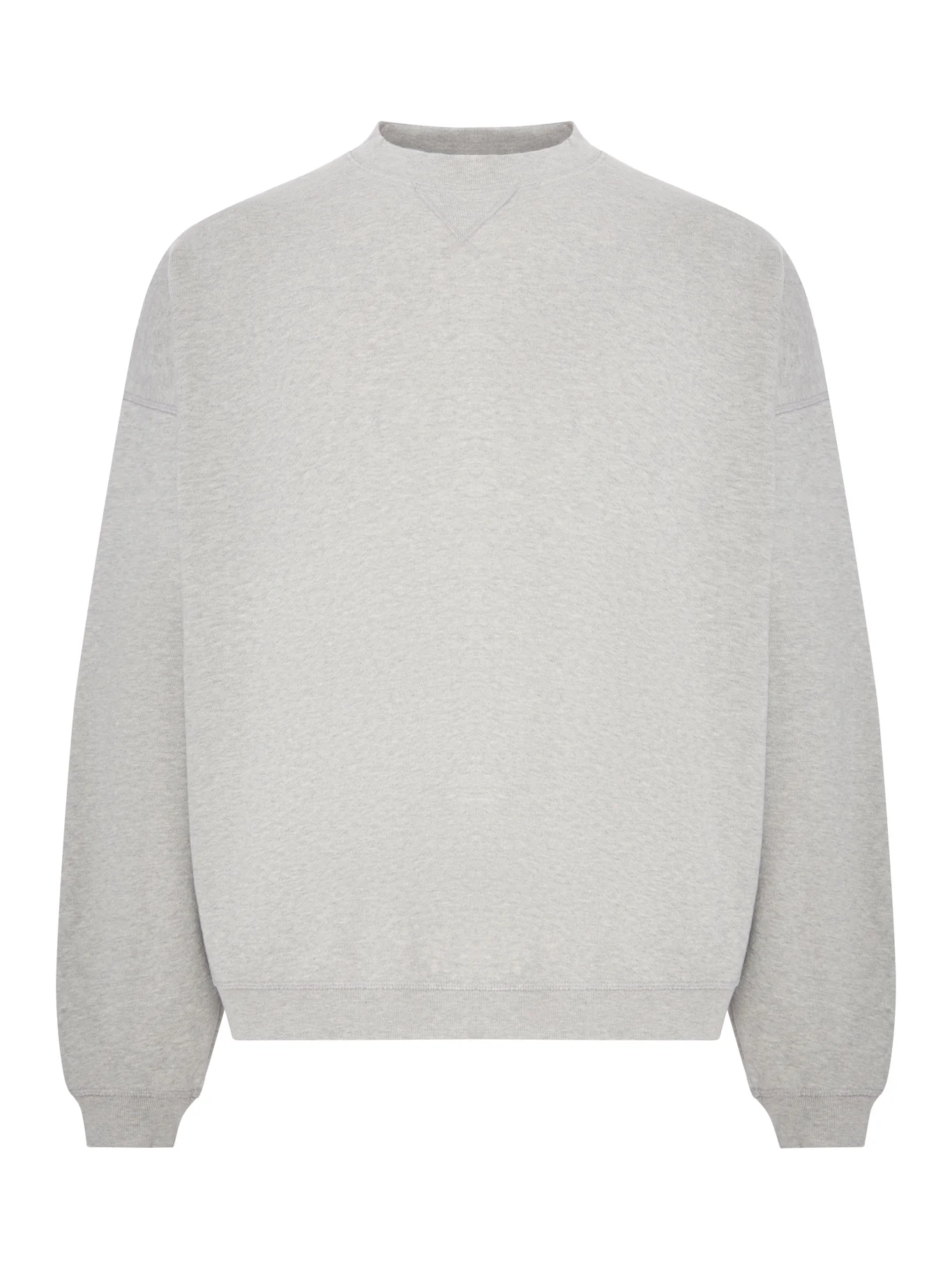 GREY MÉLANGE COTTON SWEATSHIRT WITH CONTRASTING LOGO