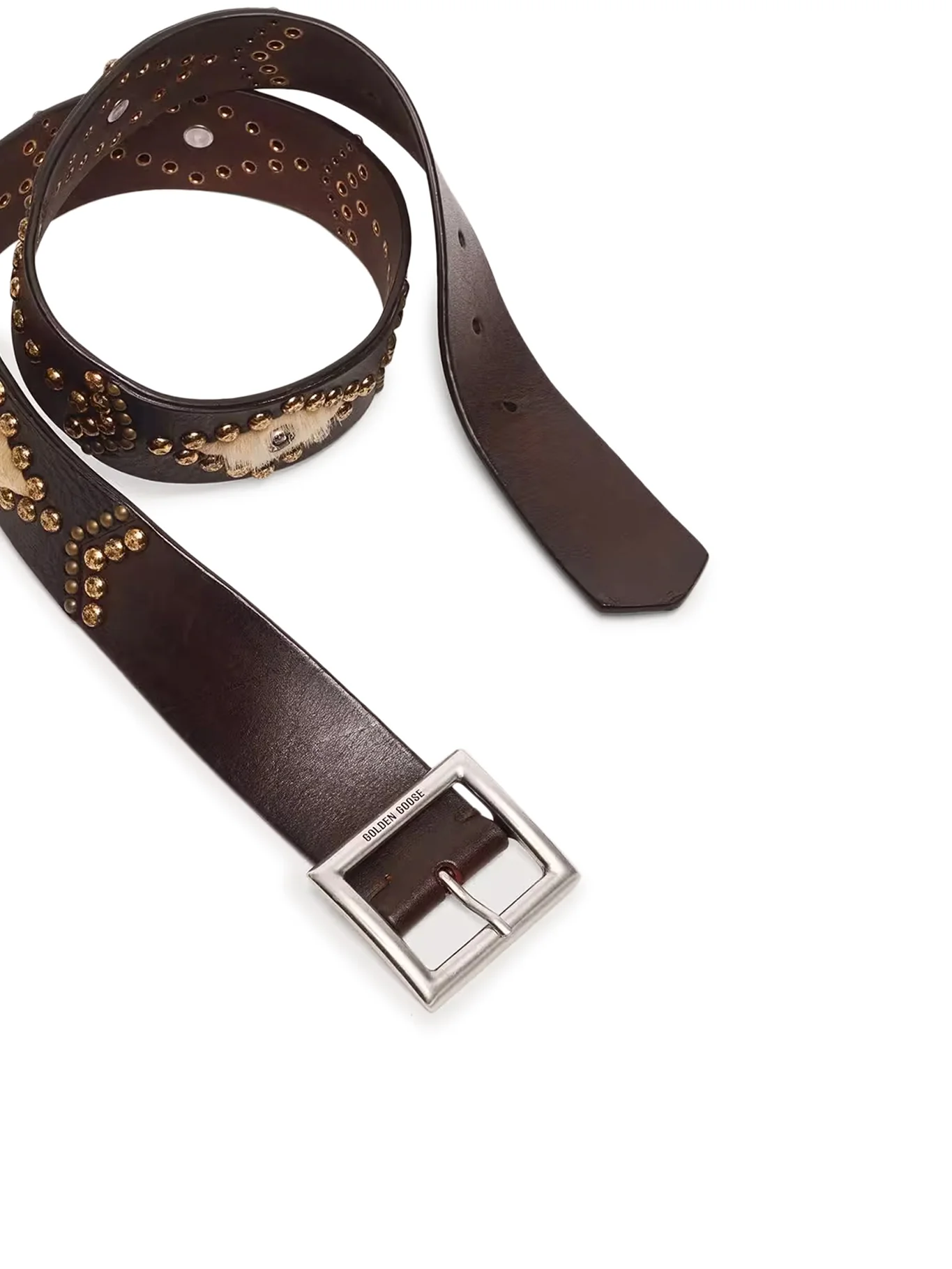 SIERRA BELT IN MAHOGANY COLOR LEATHER WITH APPLIED STUDS - Image 4