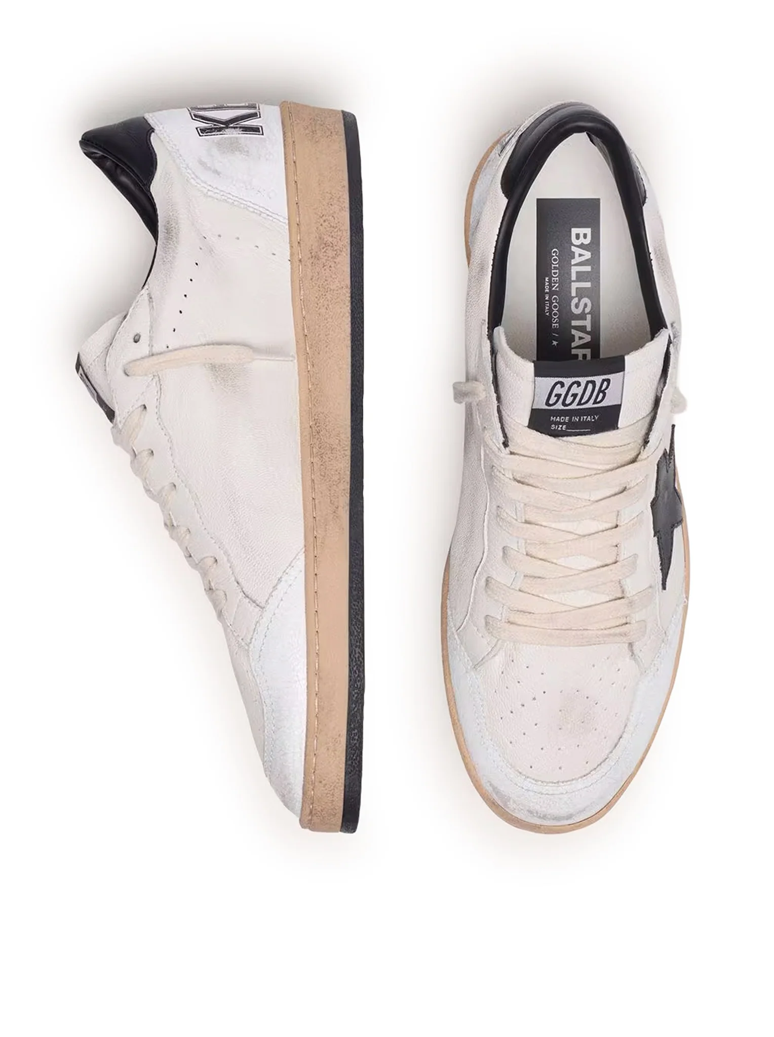 BALL-STAR SNEAKERS IN WHITE NAPPA WITH BLACK STAR - Image 3