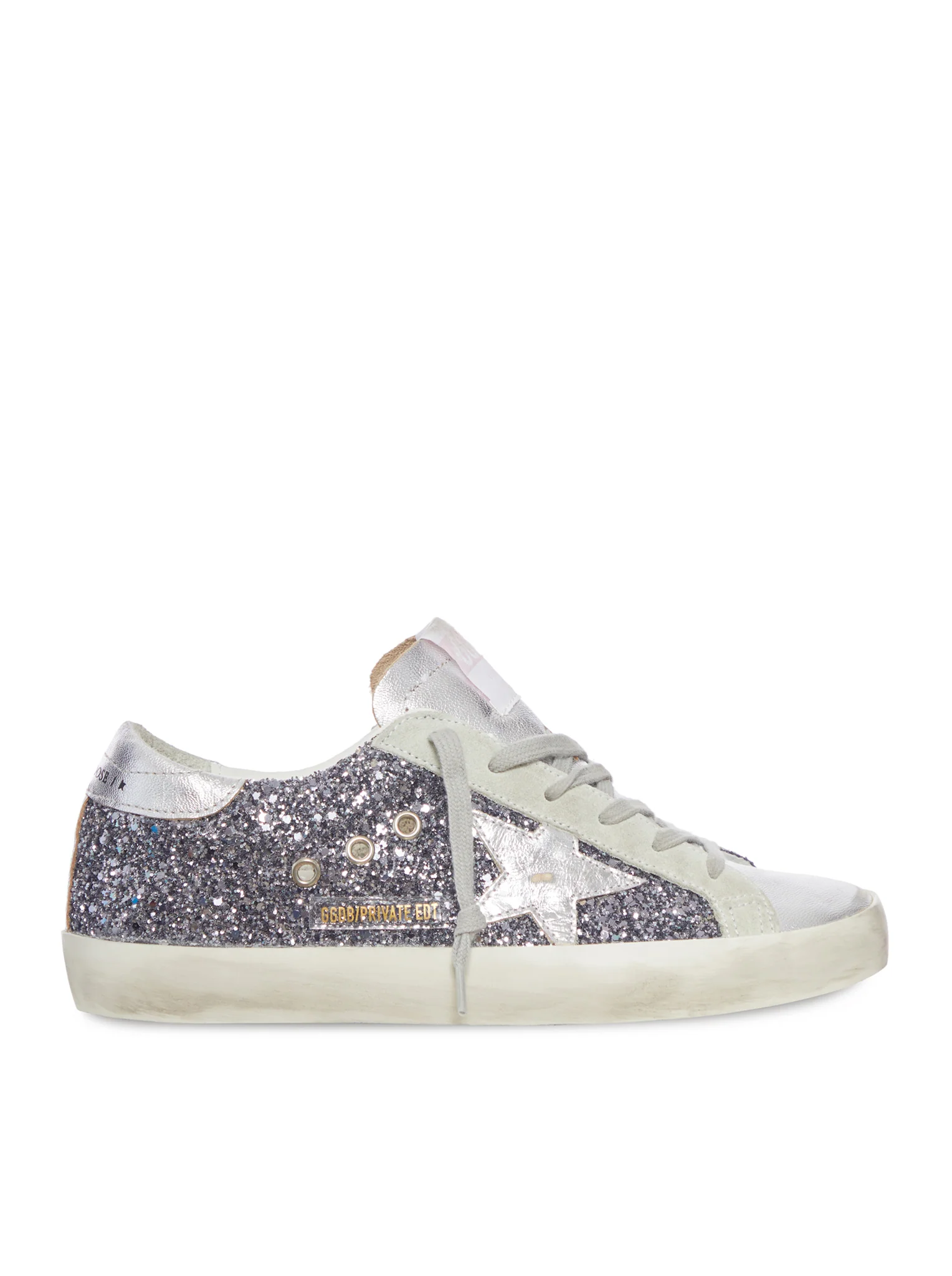 SUPER-STAR IN LEATHER WITH SILVER GLITTER