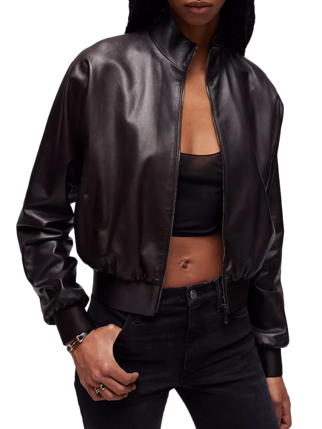 BOMBER JACKET IN SOFT NAPPA - Image 4