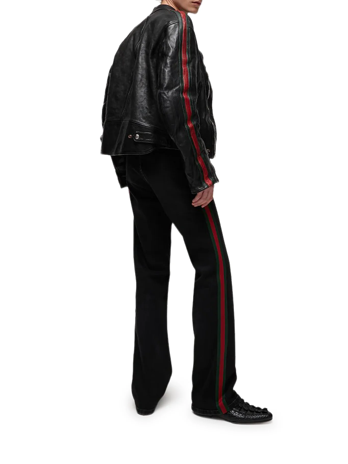 BUFFALO LEATHER BOMBER JACKET WITH WEBBING - Image 3