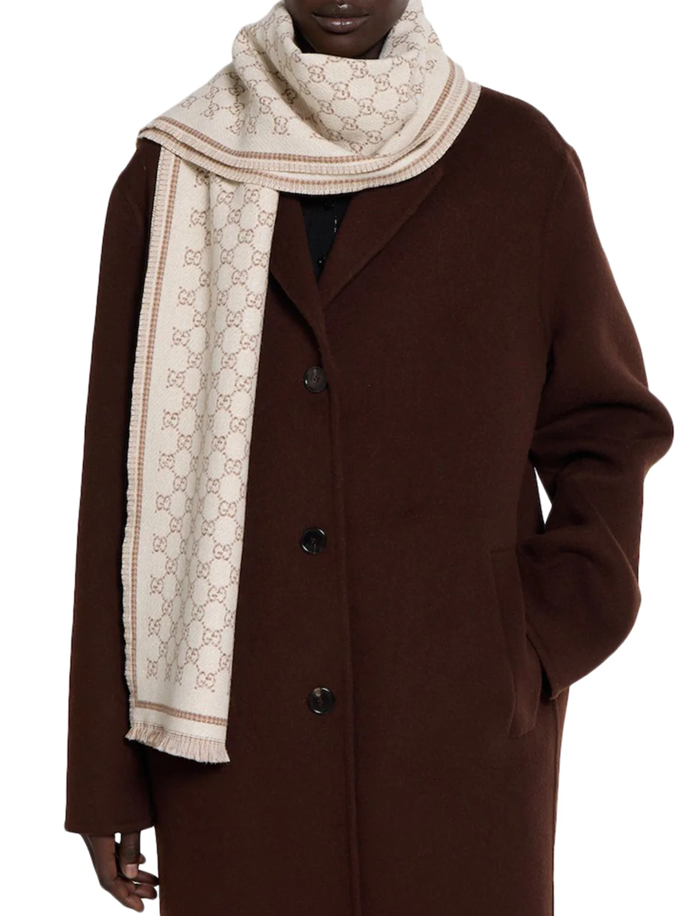 DOUBLE SIDE "GG" WOOL SCARF - Image 2