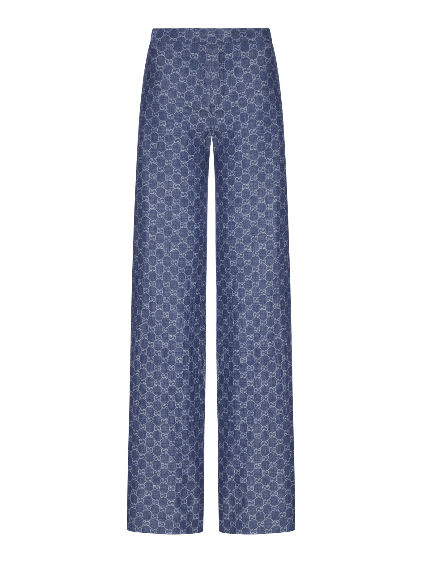 GG JACQUARD COTTON DENIM TROUSERS