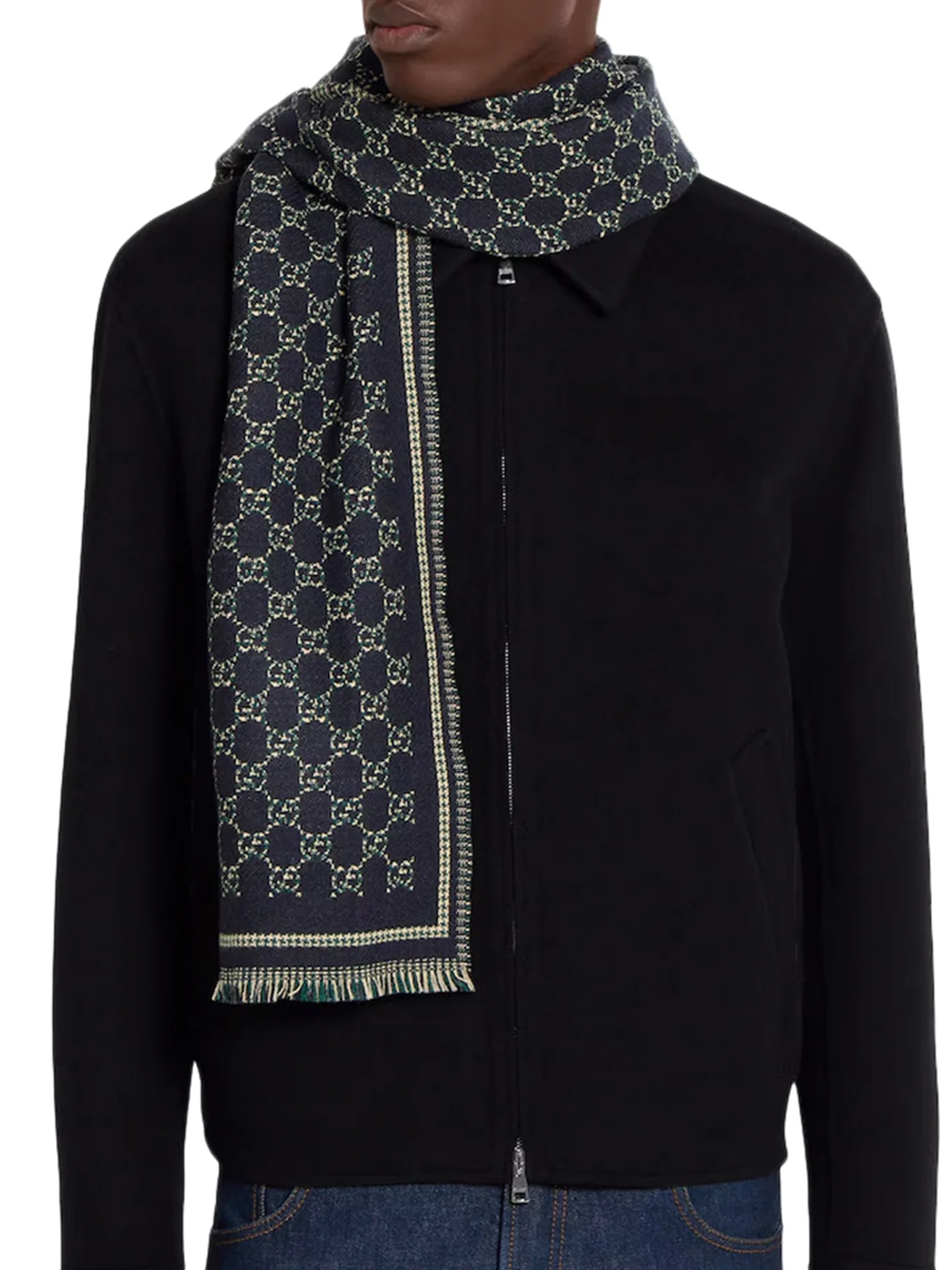 GG JACQUARD WOOL SCARF - Image 2