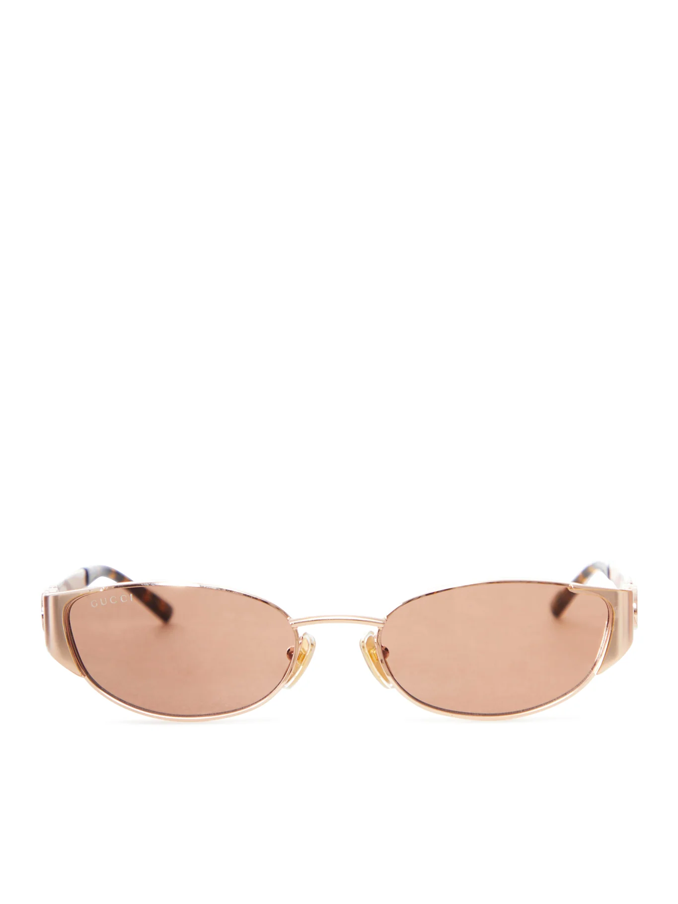 ROSE GOLD-TONED OVAL SUNGLASSES