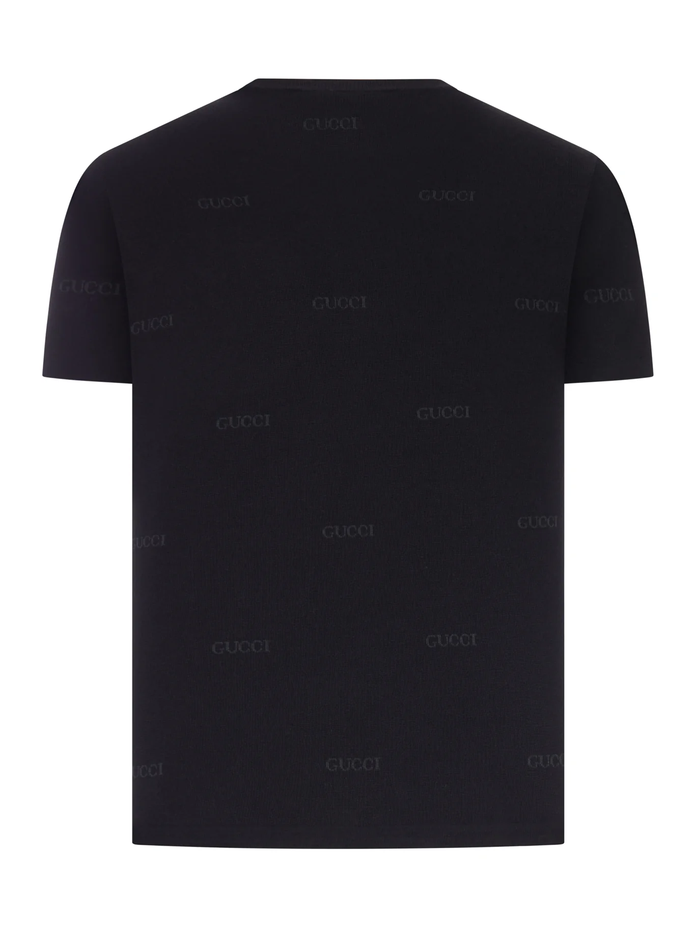 JACQUARD WOOL AND SILK BLEND T-SHIRT WITH ALL-OVER LOGO - Image 2