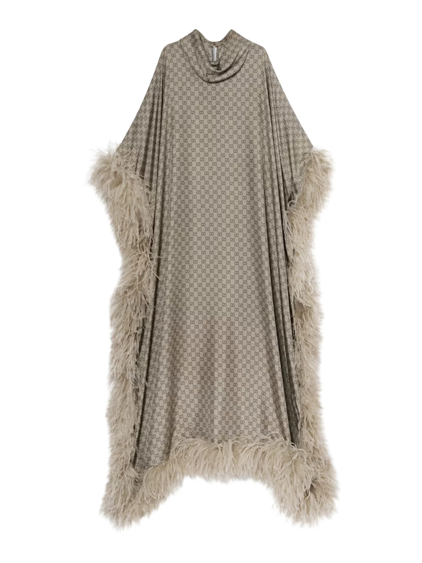 LONG PRINTED SILK TWILL DRESS