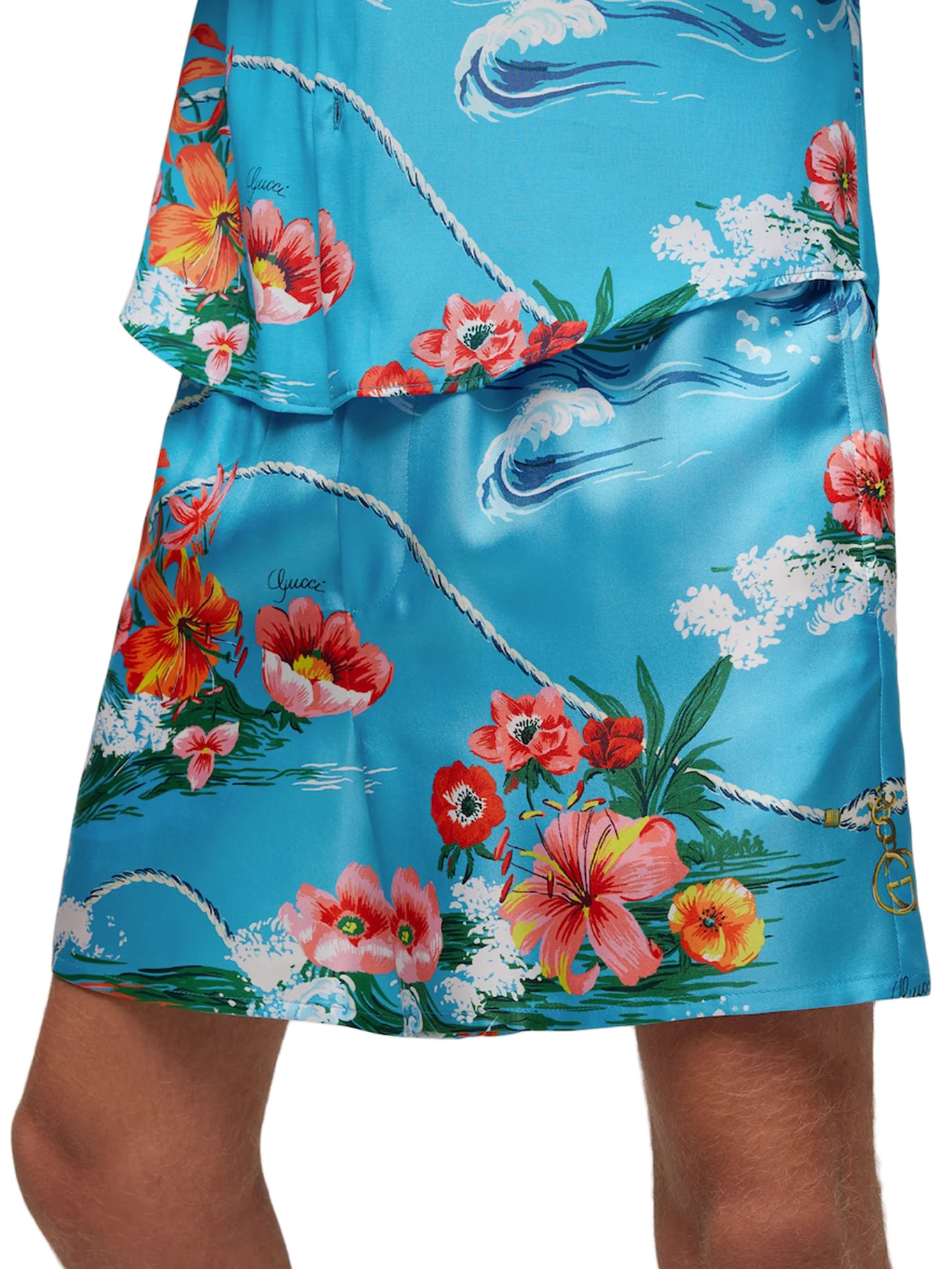 PRINTED SILK TWILL SHORTS - Image 4