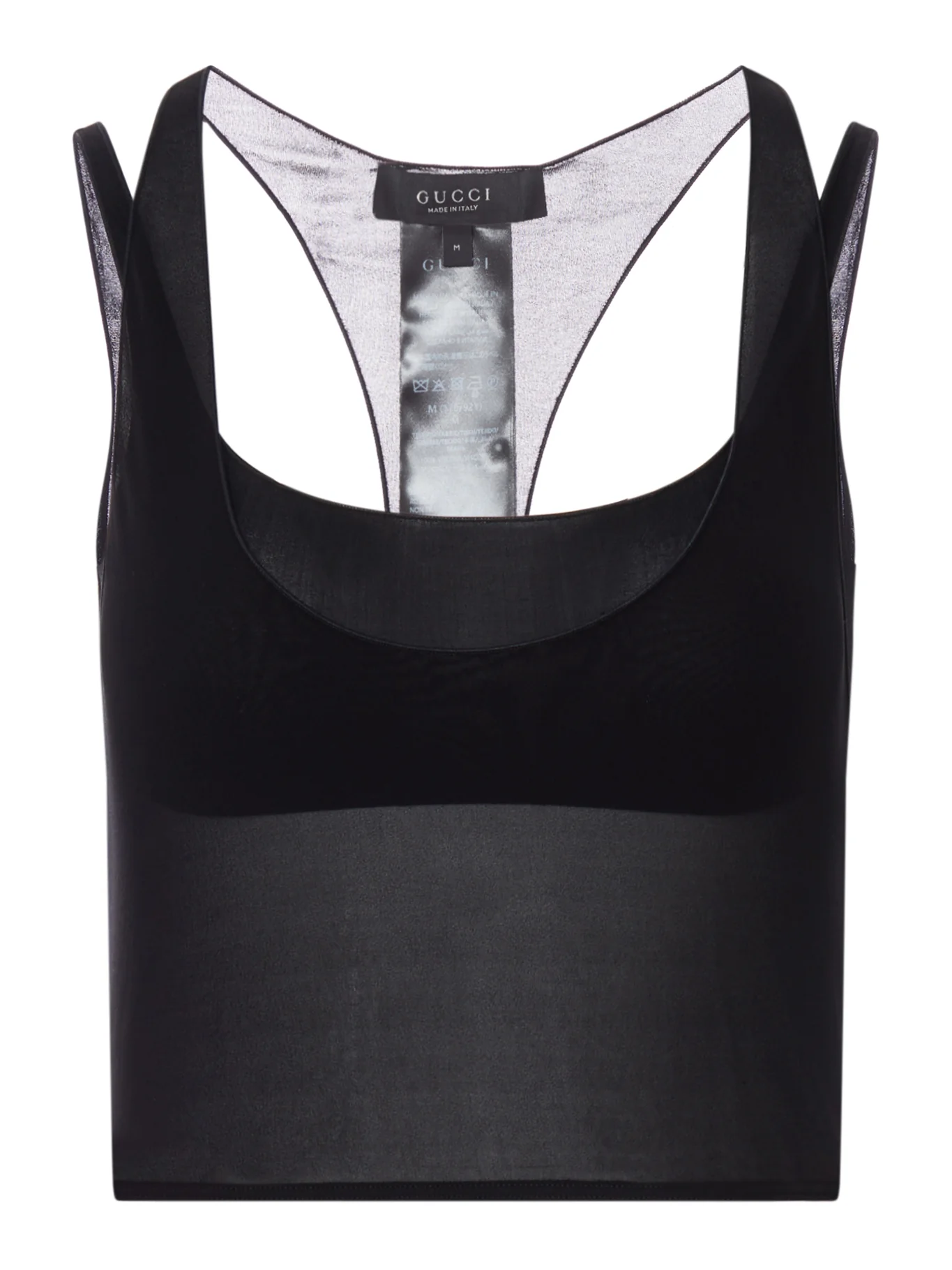 SEMI-TRANSPARENT TOP IN TECHNICAL FABRIC