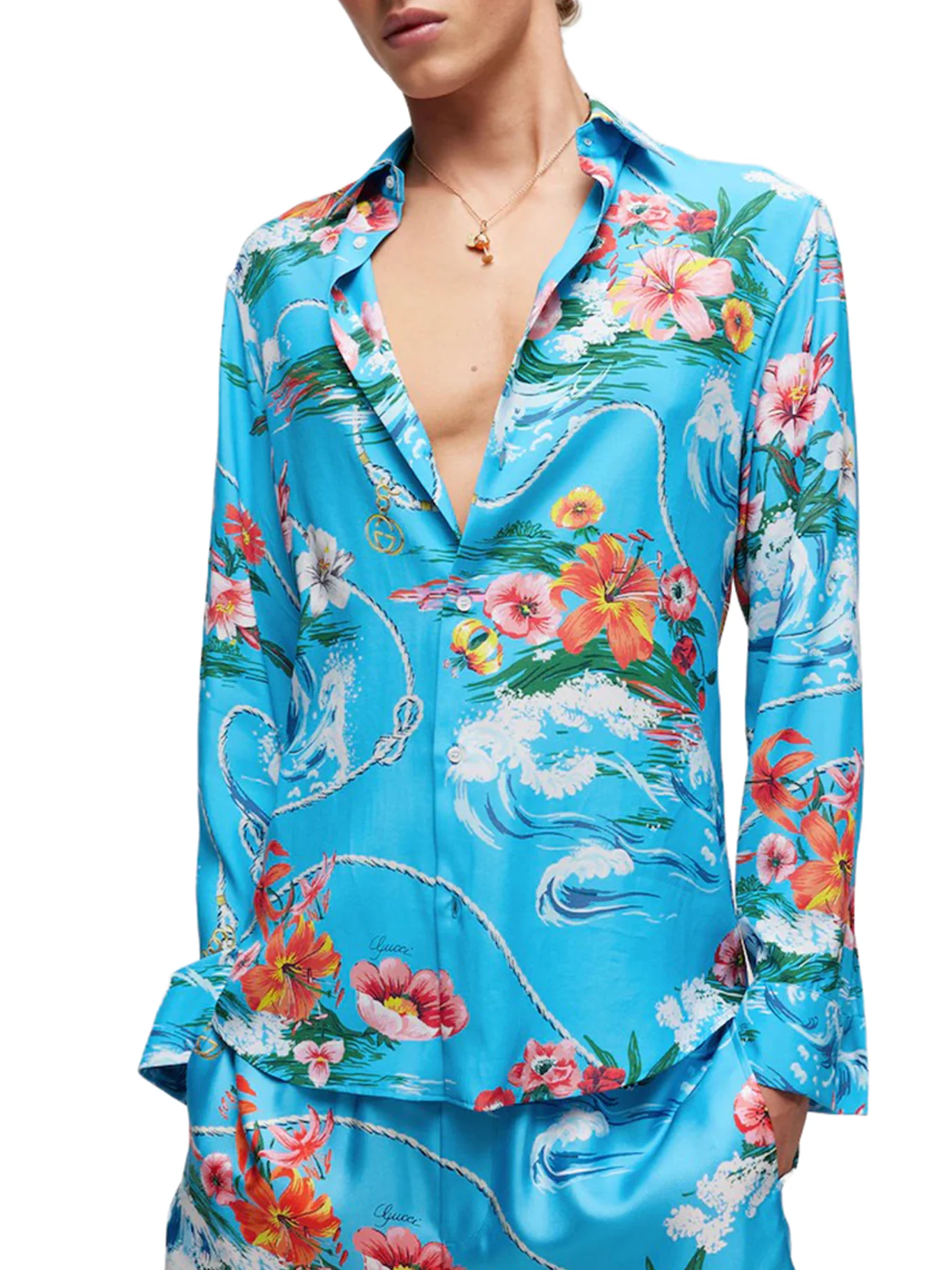 SHIRT IN FLUID PRINTED FABRIC - Image 3