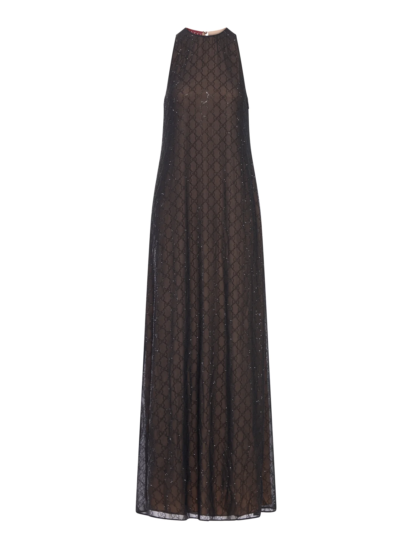 SILK GEORGETTE DRESS WITH "GG" MONOGRAM