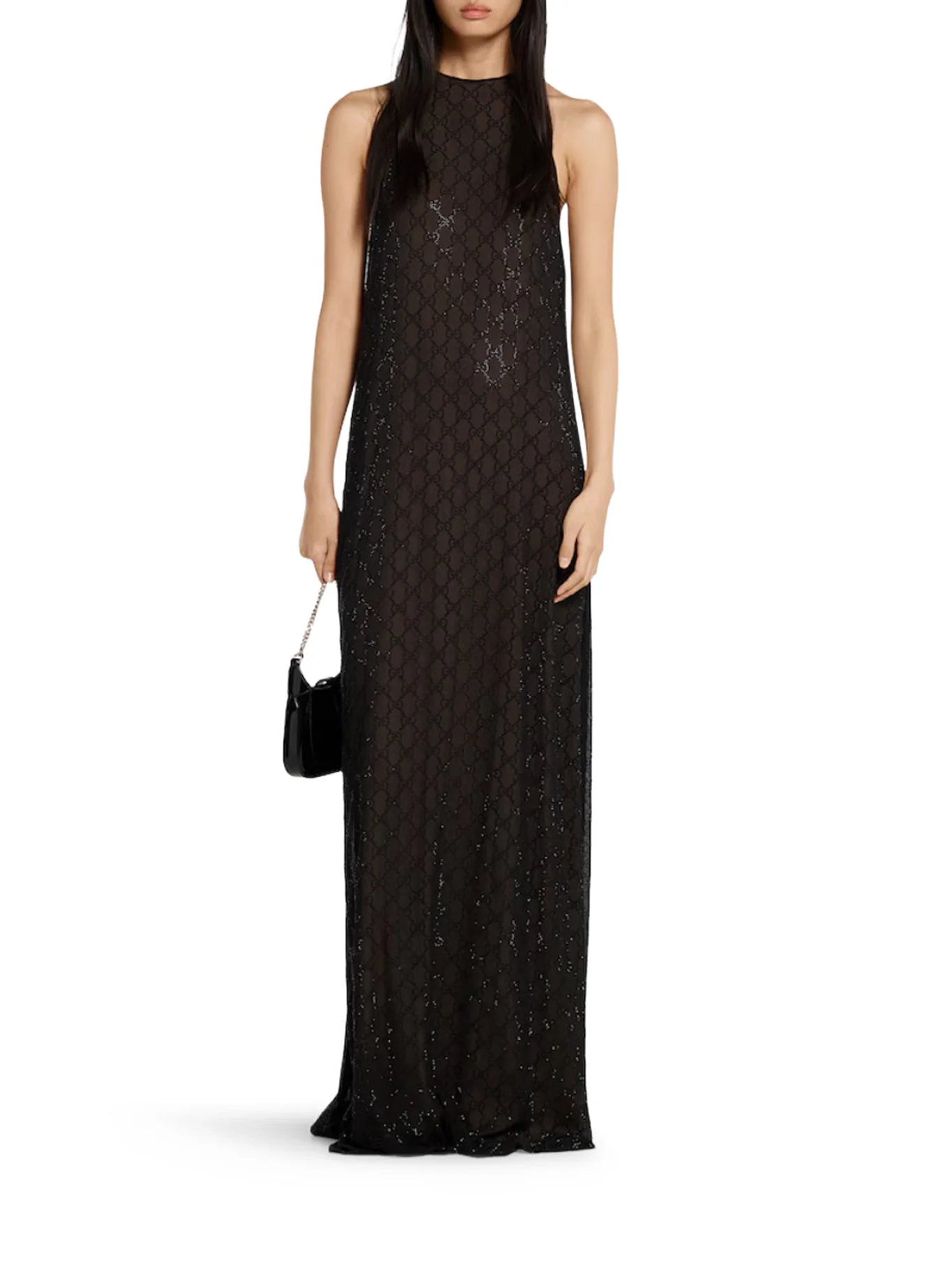 SILK GEORGETTE DRESS WITH "GG" MONOGRAM - Image 2