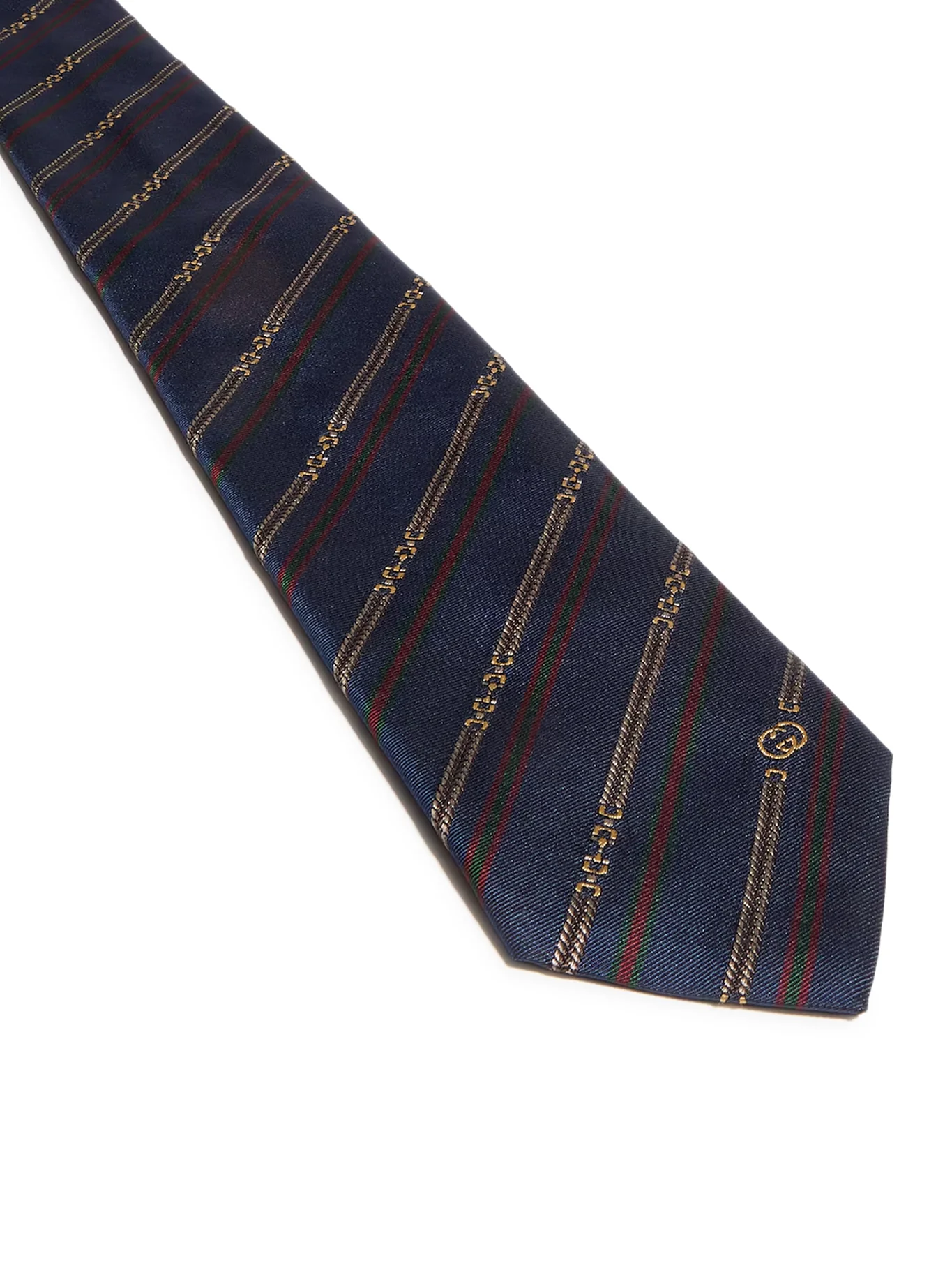 SILK TIE WITH HOOK AND GG CROSS - Image 3