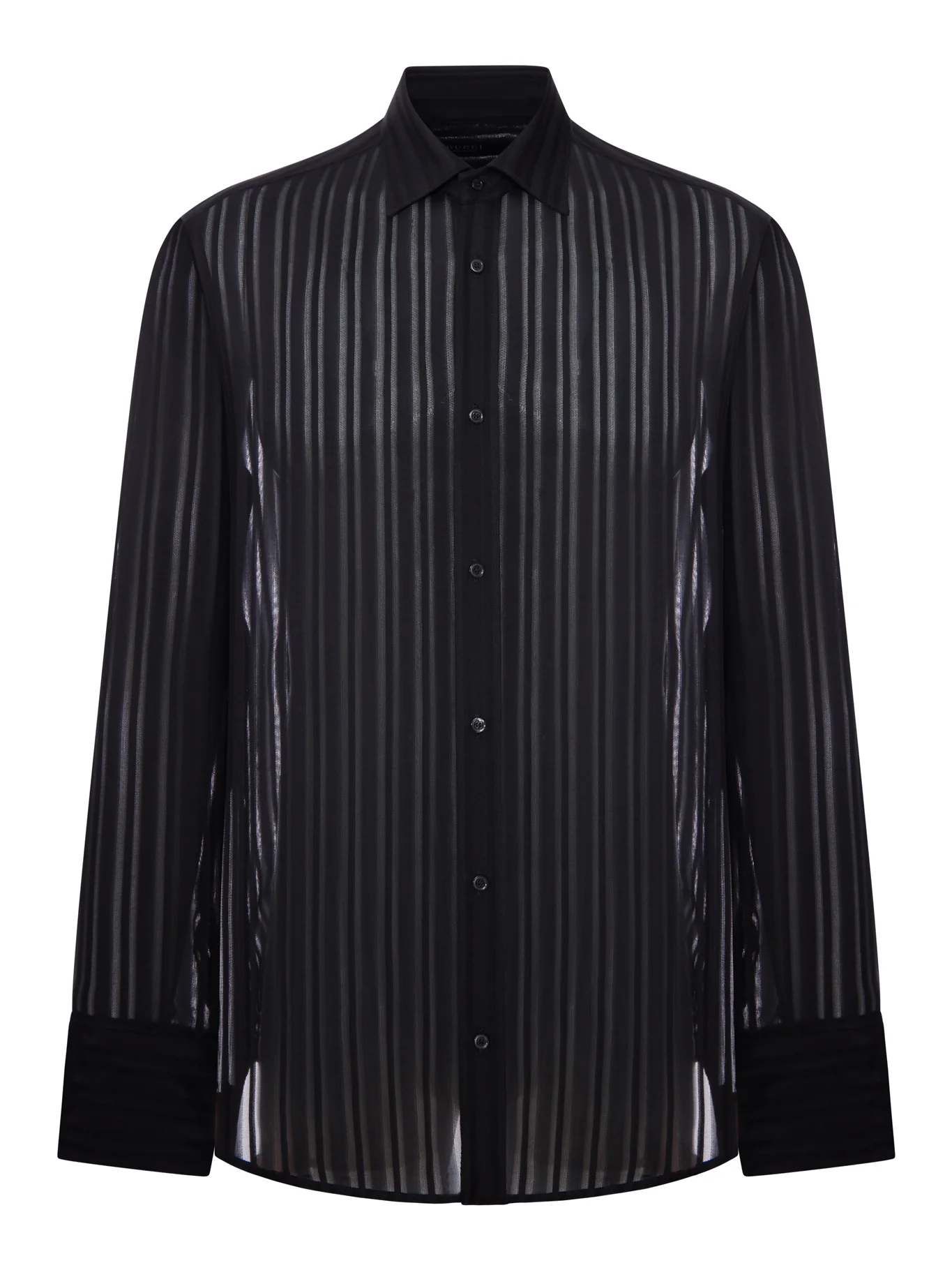 STRIPED SILK GAUZE SHIRT