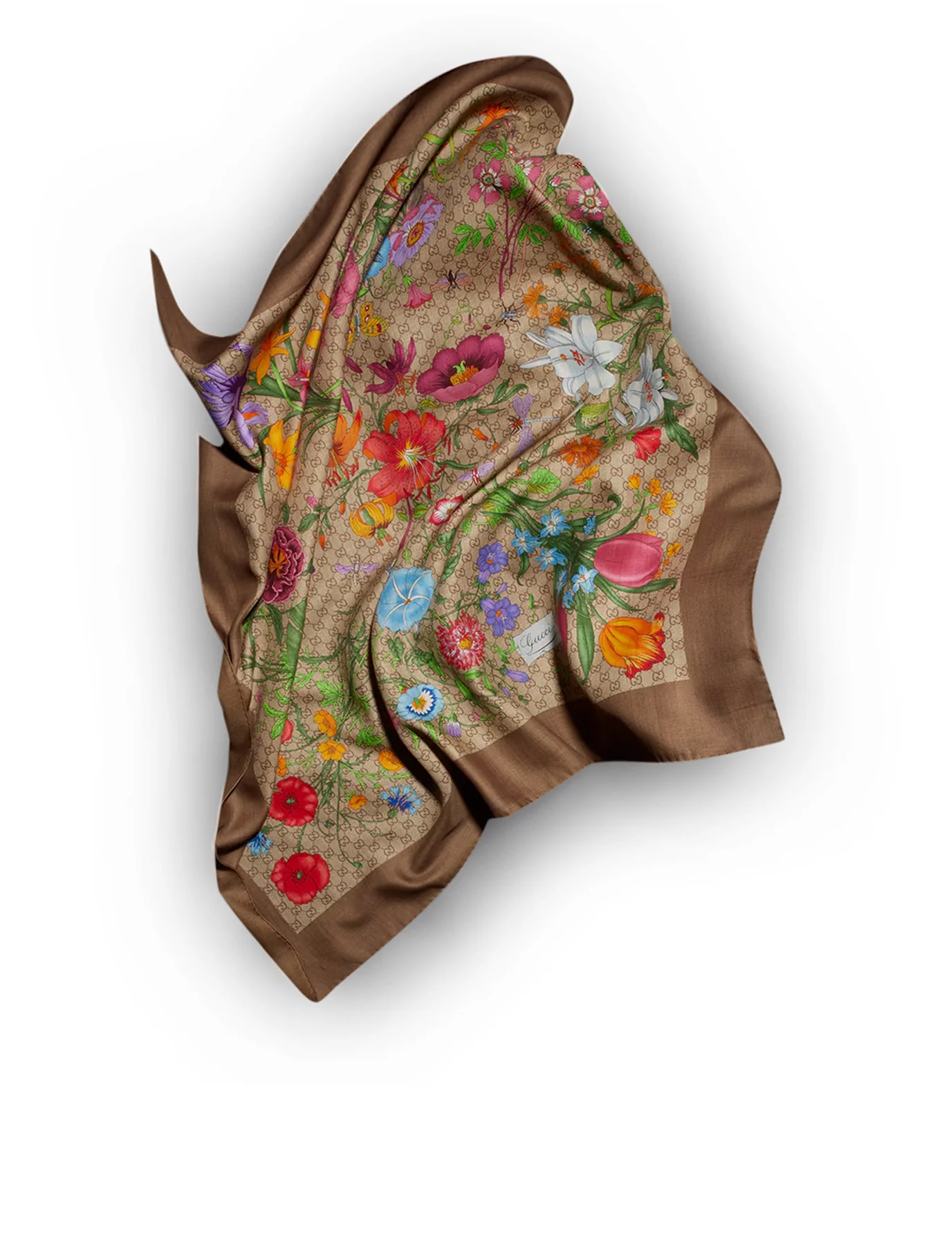 WOOL AND SILK SHAWL WITH GG PRINT - Image 3