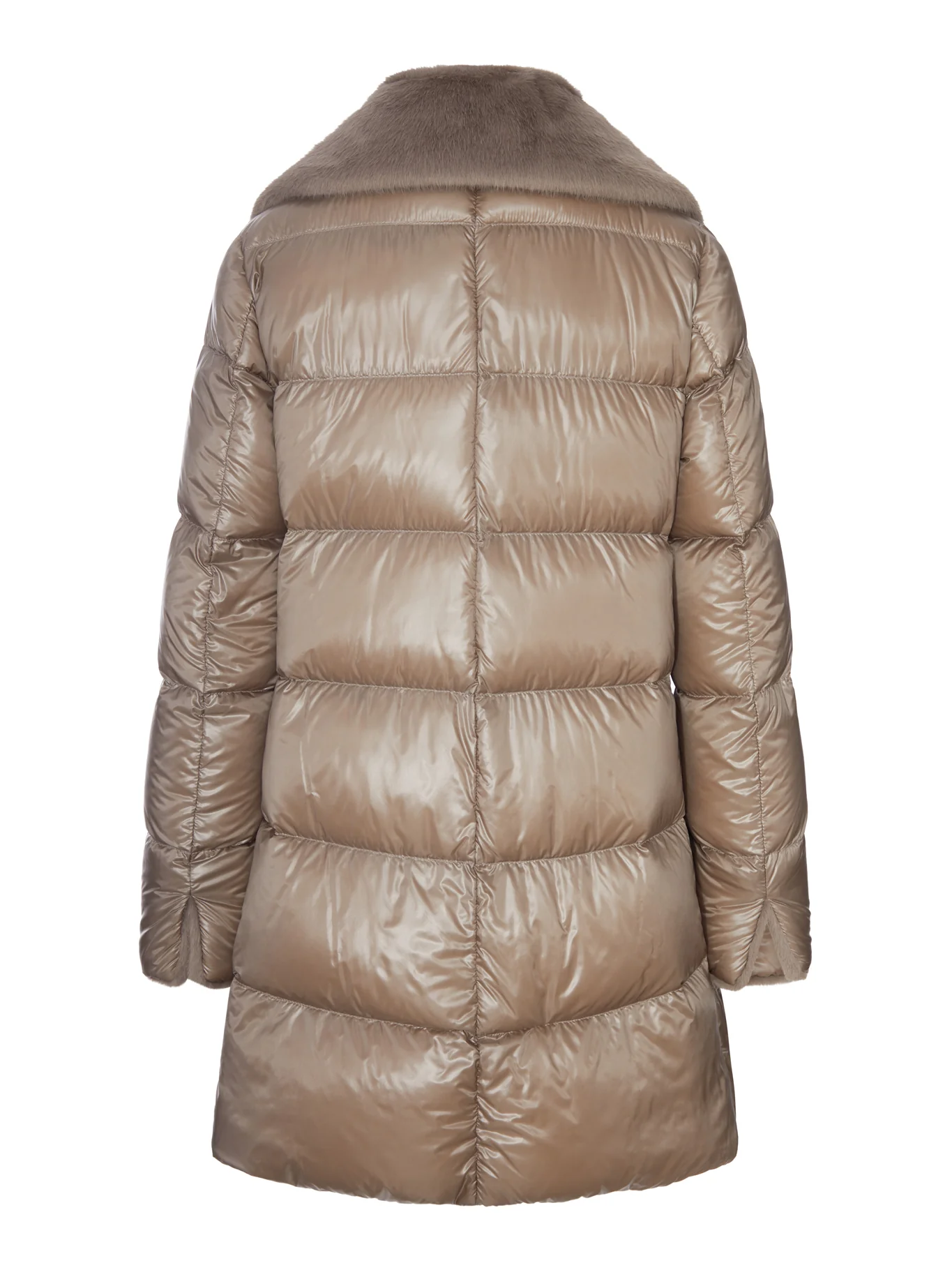 LONG PUFFER COAT WITH FAUX FUR COLLAR - Image 2