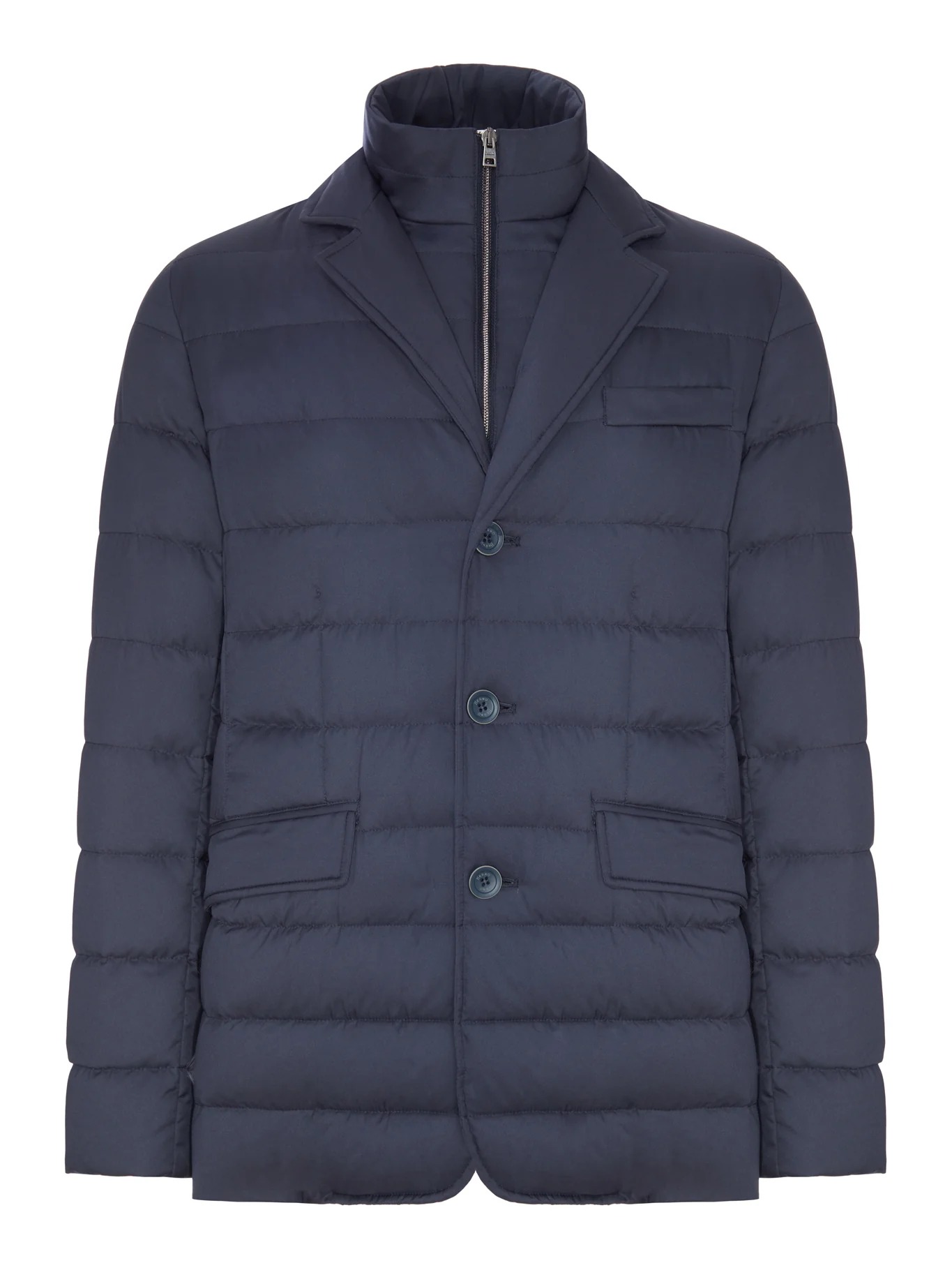 PADDED BLAZER-STYLE DOWN JACKET WITH AN INNER BIB