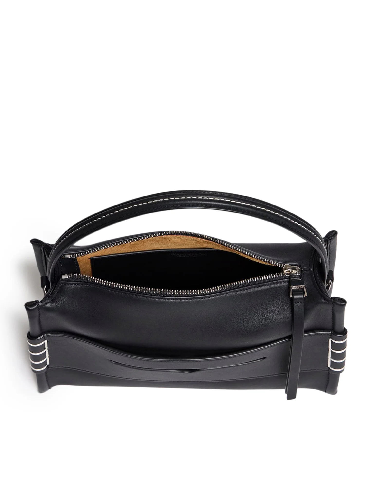 BLACK LEATHER LOAFER BAG - Image 6