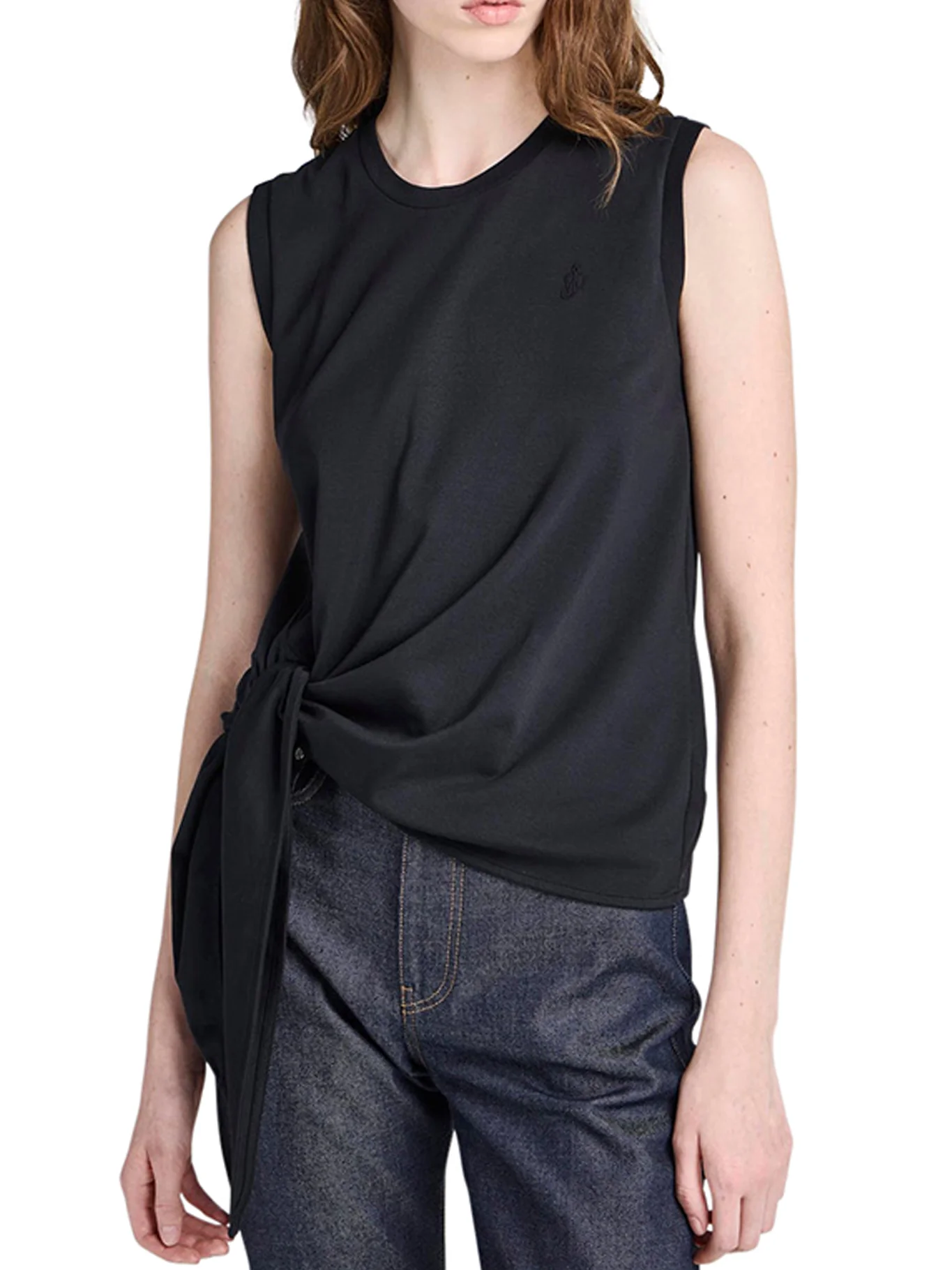 COTTON TANK TOP WITH KNOTTED HEM - Image 3